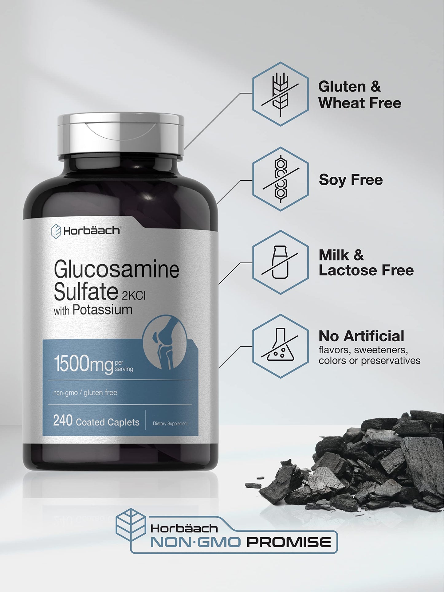 Horbäach Glucosamine Sulfate 1500mg Caplets 240