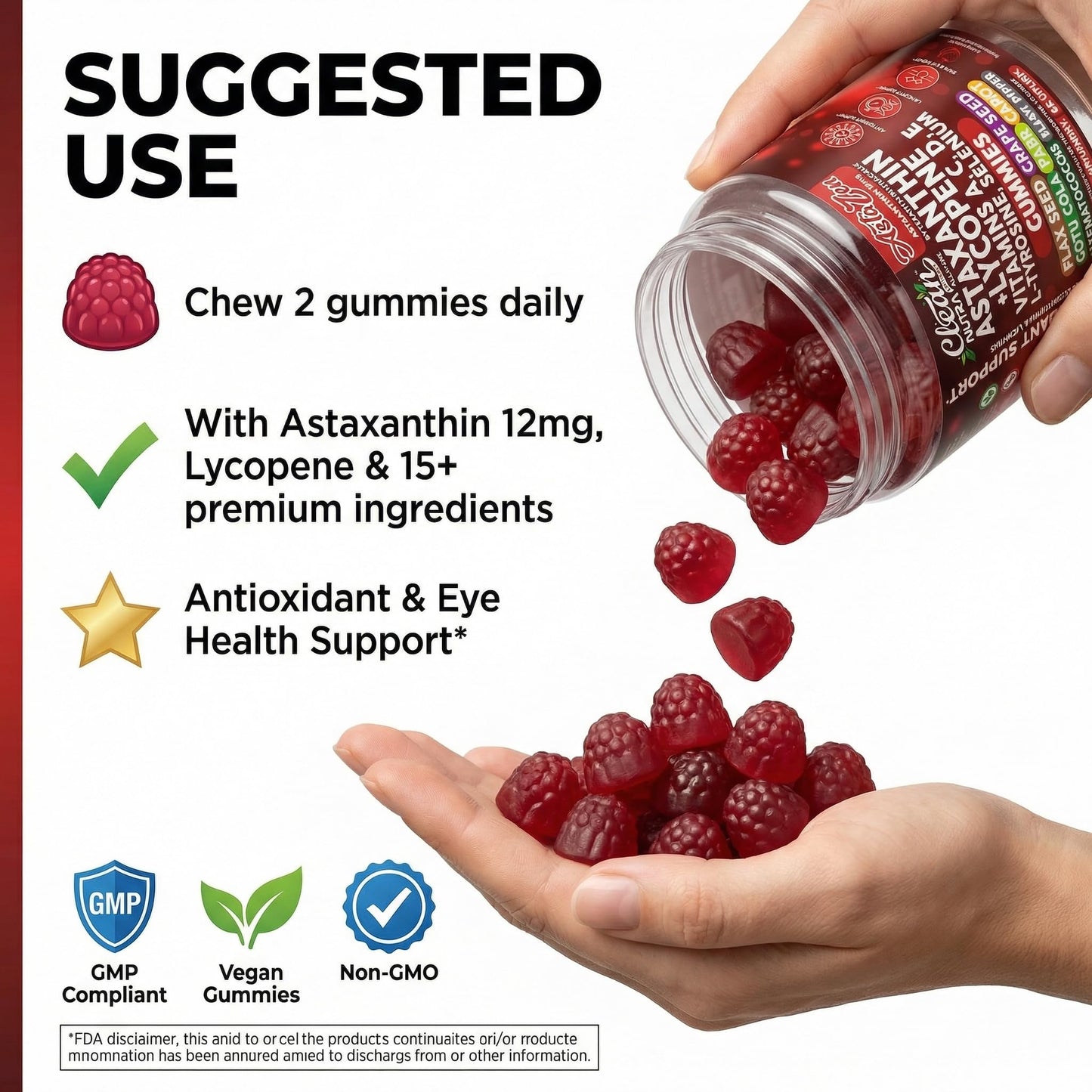 Clean Nutraceuticals AstaZen Astaxanthin Gummies 12mg, 60 Count