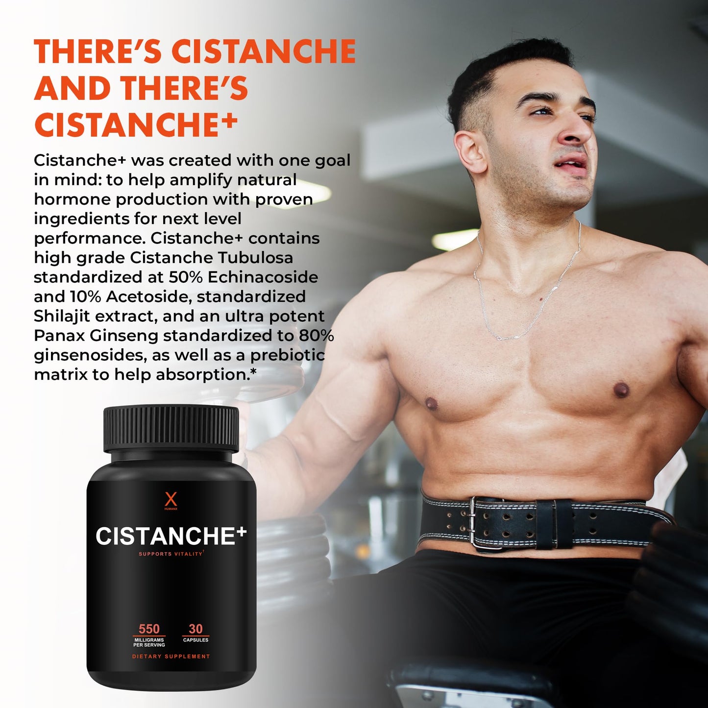 HUMANX Cistanche+ 550MG Capsules, 30 Count