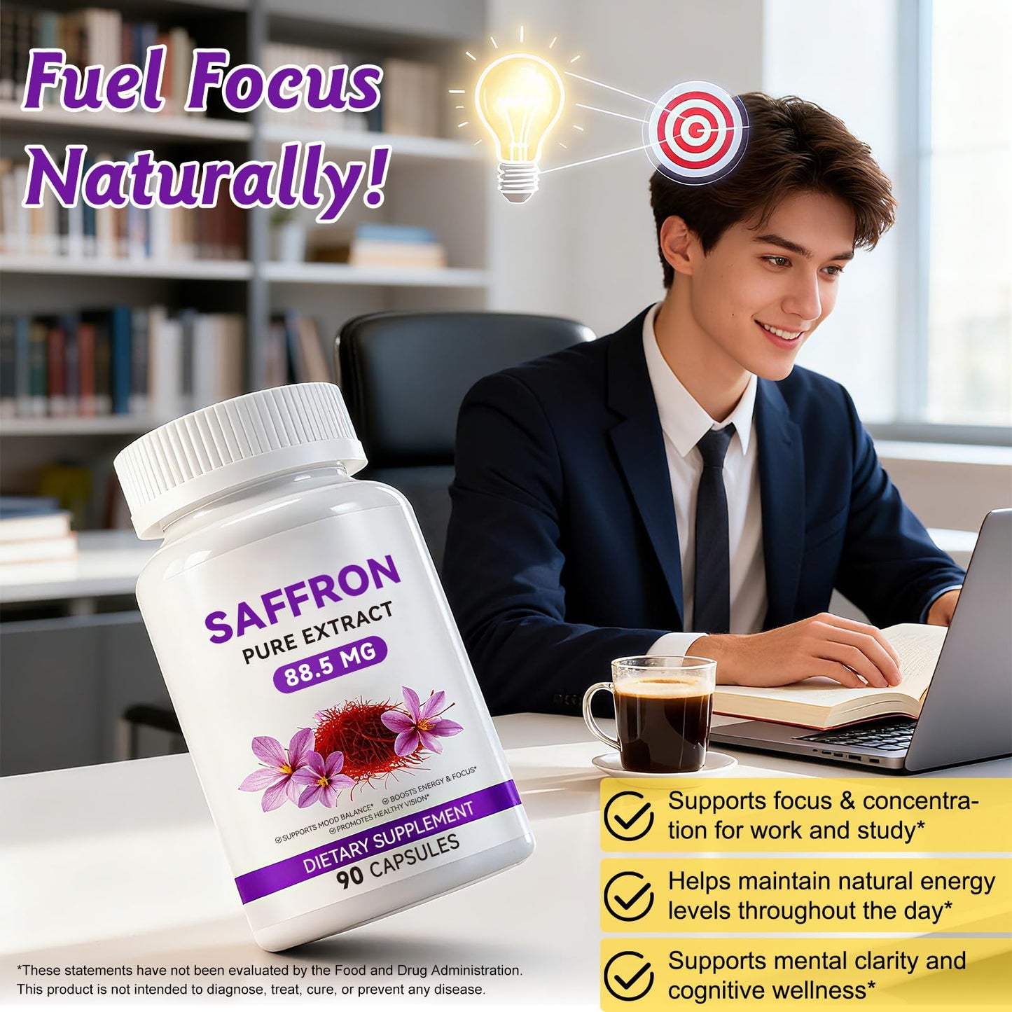 LTQXGT Saffron Supplements Gummy, 90 Count