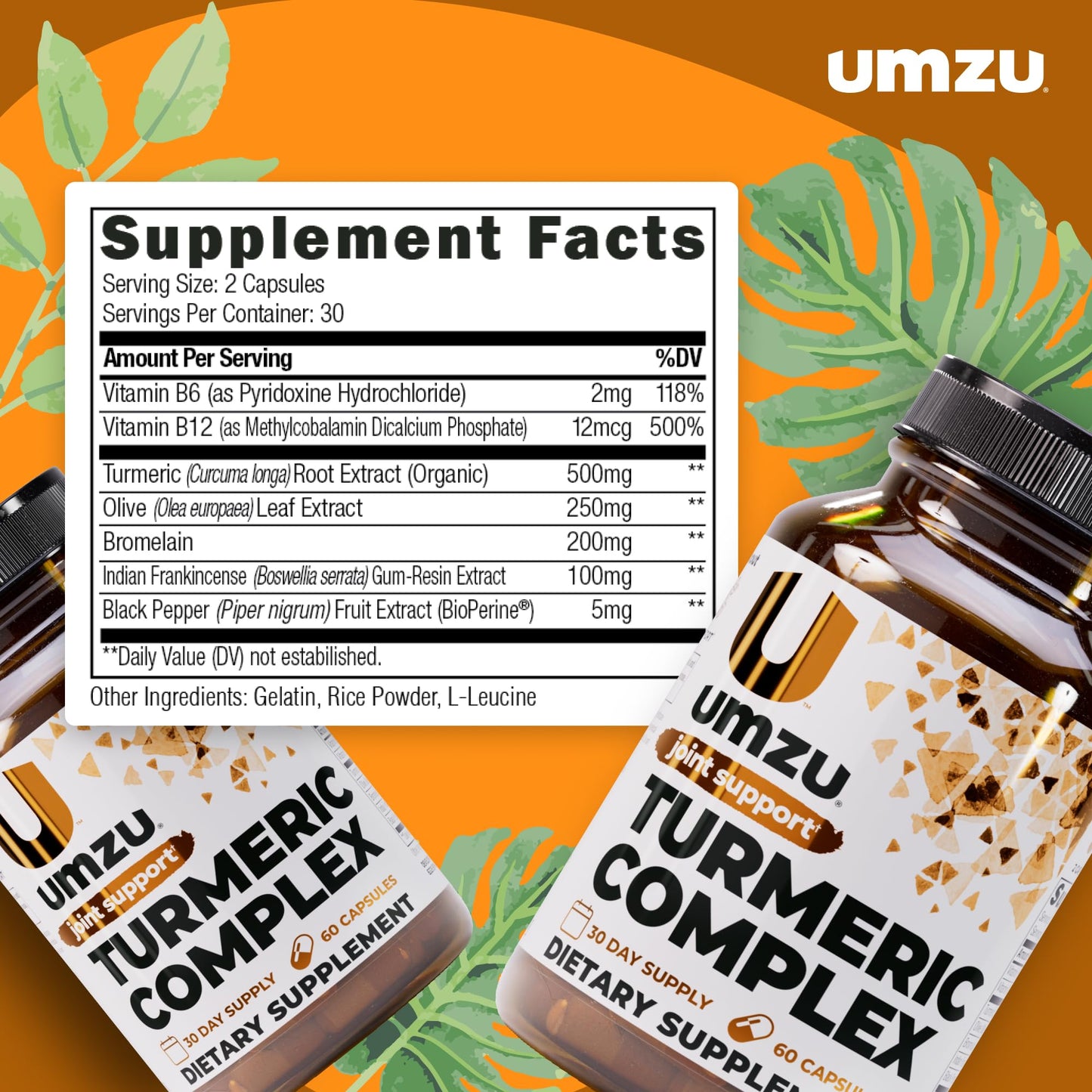 UMZU Turmeric Curcumin Supplement Capsule 1 Count