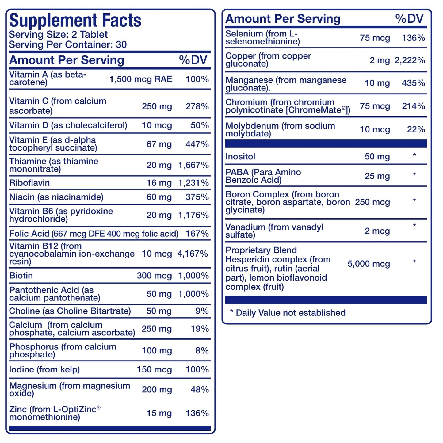 Anabolic Laboratories 30-In-1 Adult Multivitamin Without Iron Tablet, 1 Tablet