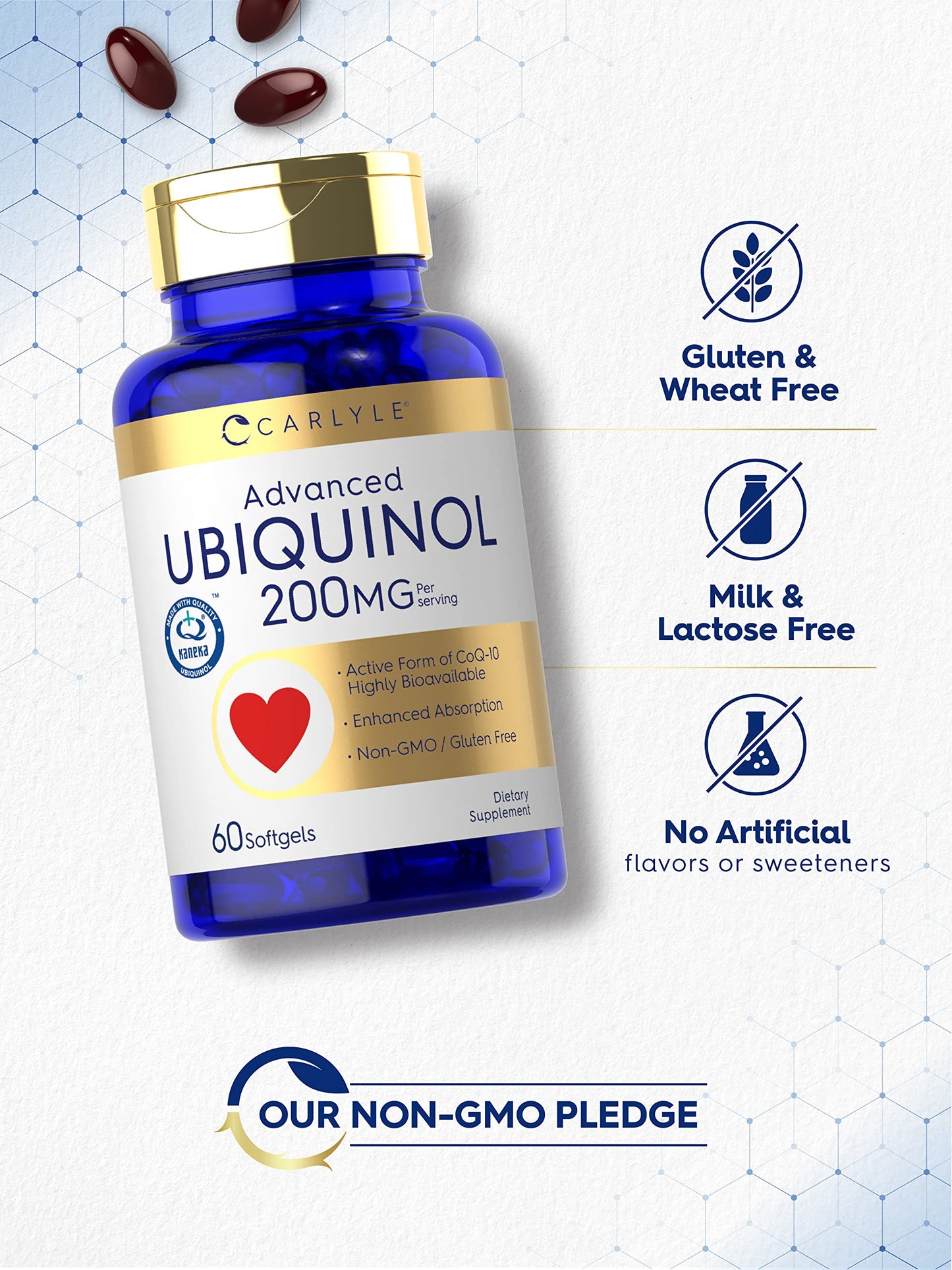 Carlyle Ubiquinol 200mg Softgels, 60 Count