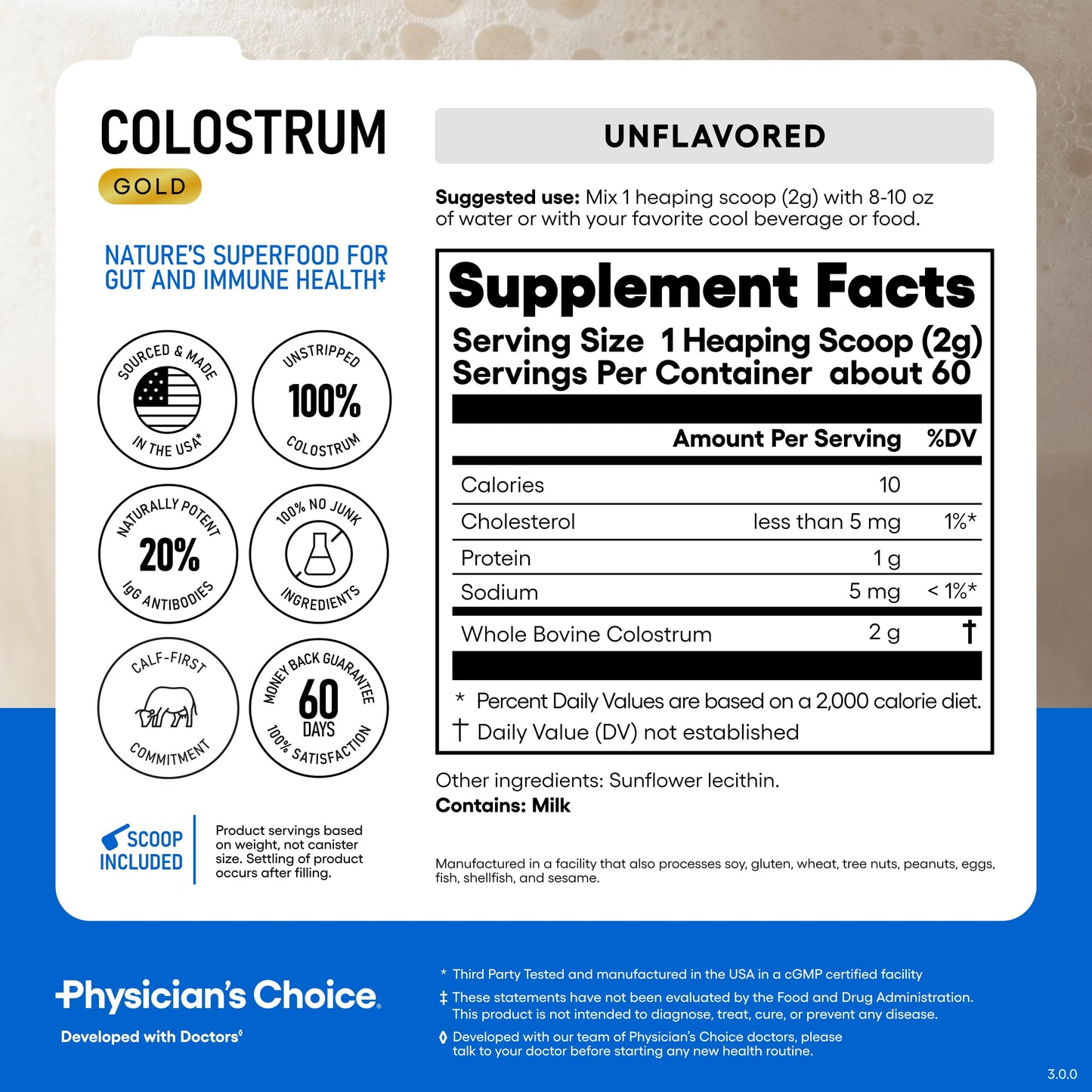 Physician's CHOICE Colostrum Gold Powder 8.46 oz