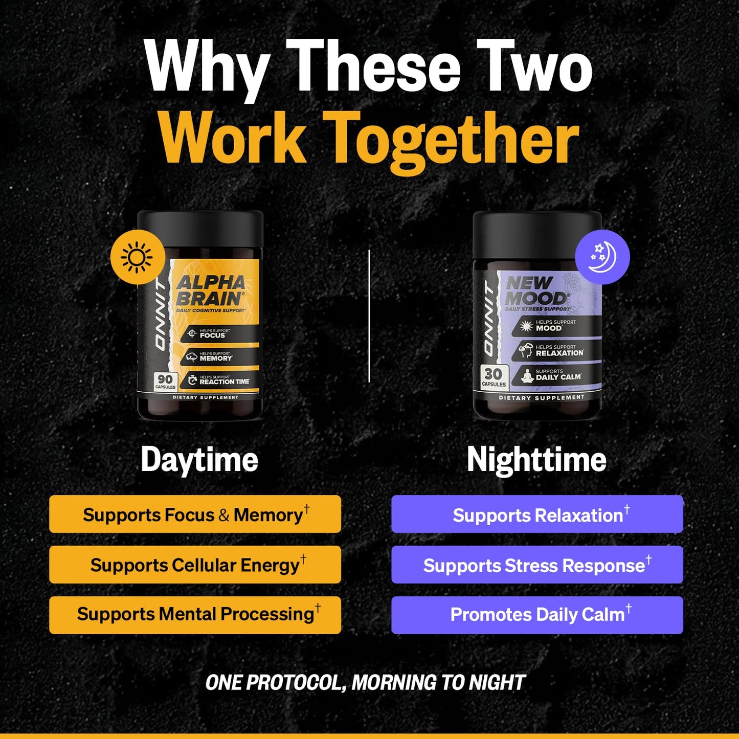 ONNIT Cognitive & Daily Mood Support Bundle Capsules, 120 Count