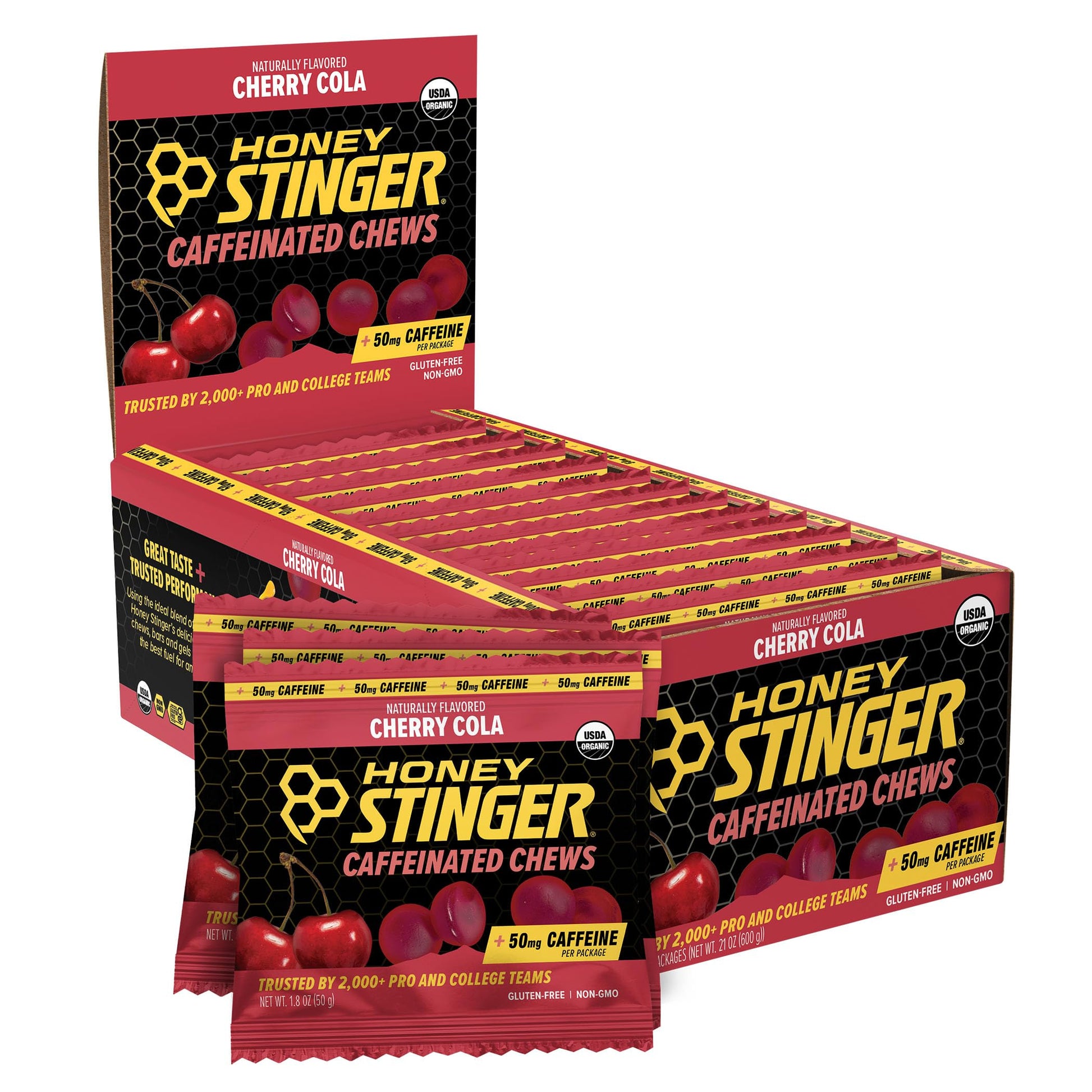 Honey Stinger Cherry Cola Caffeinated Energy Chew, Chewable, 12 Count