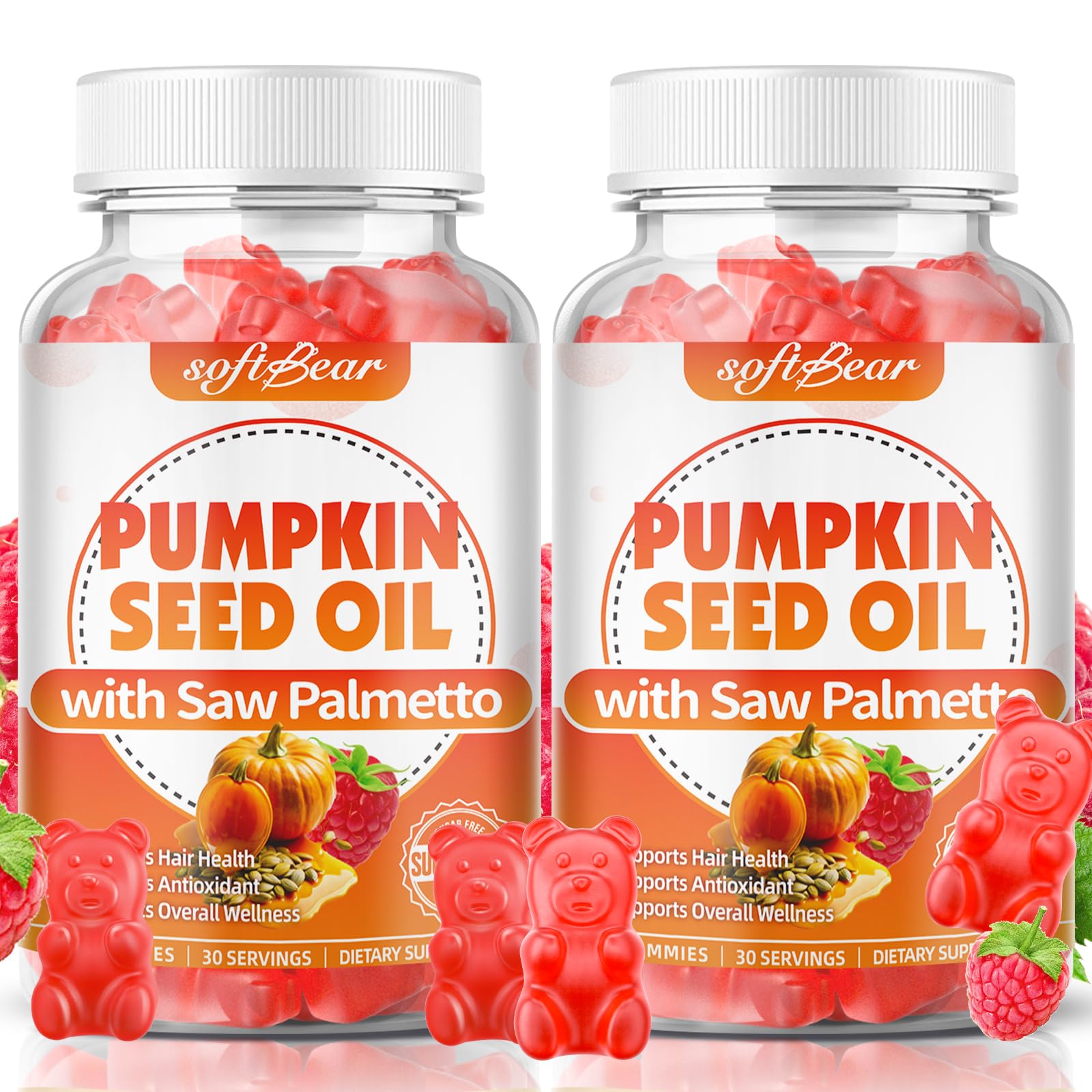 Softbear Pumpkin Seed Oil with Saw Palmetto Gummies, 120 Gummies