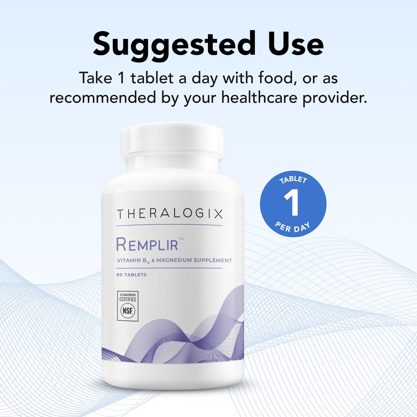 Theralogix Remplir Nutritional Supplement with B12 Vitamin & Chelated Magnesium Capsules 90 Count