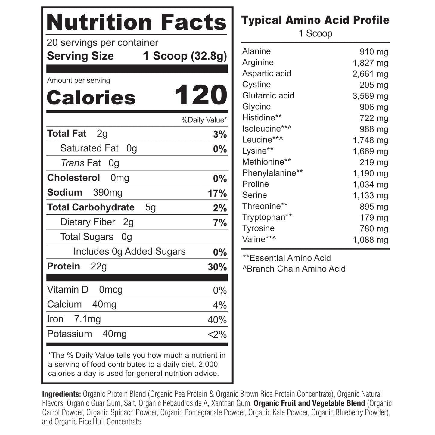 NATURELO Plant Protein Powder Vanilla 23.2