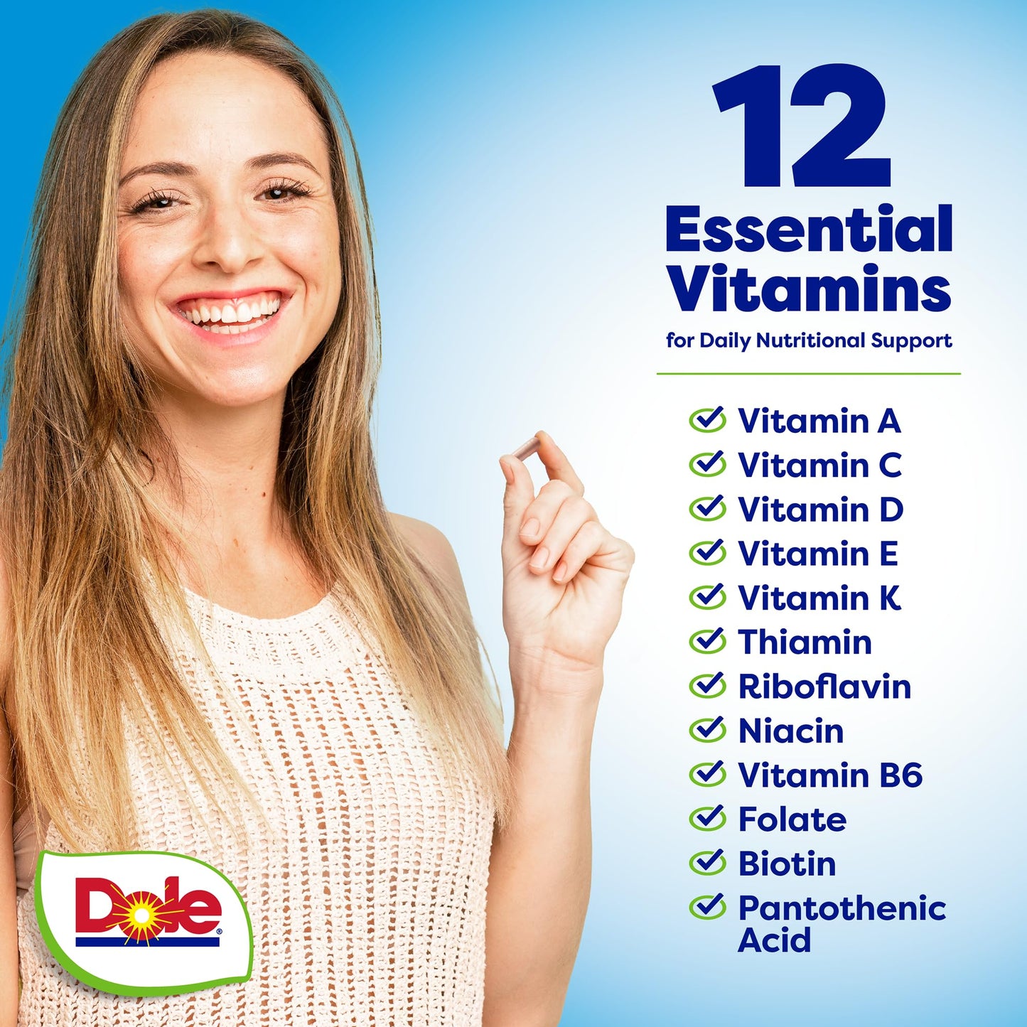 Dole Daily Fruits and Veggies Supplement Capsules, 180 Capsules