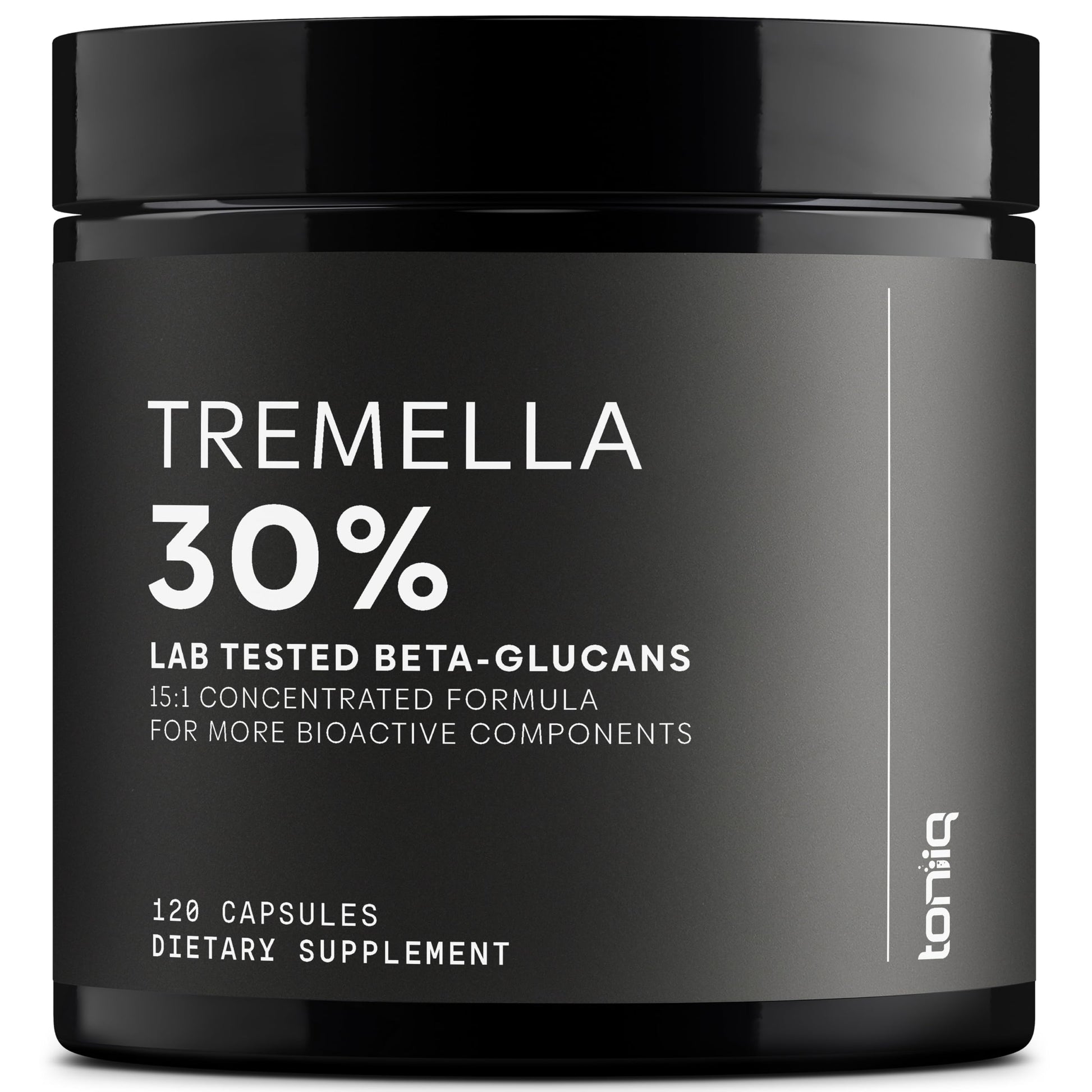 Toniiq Tremella Mushroom Ultra Potency 15:1 Extract with 30% Beta Glucans, 120 Capsules