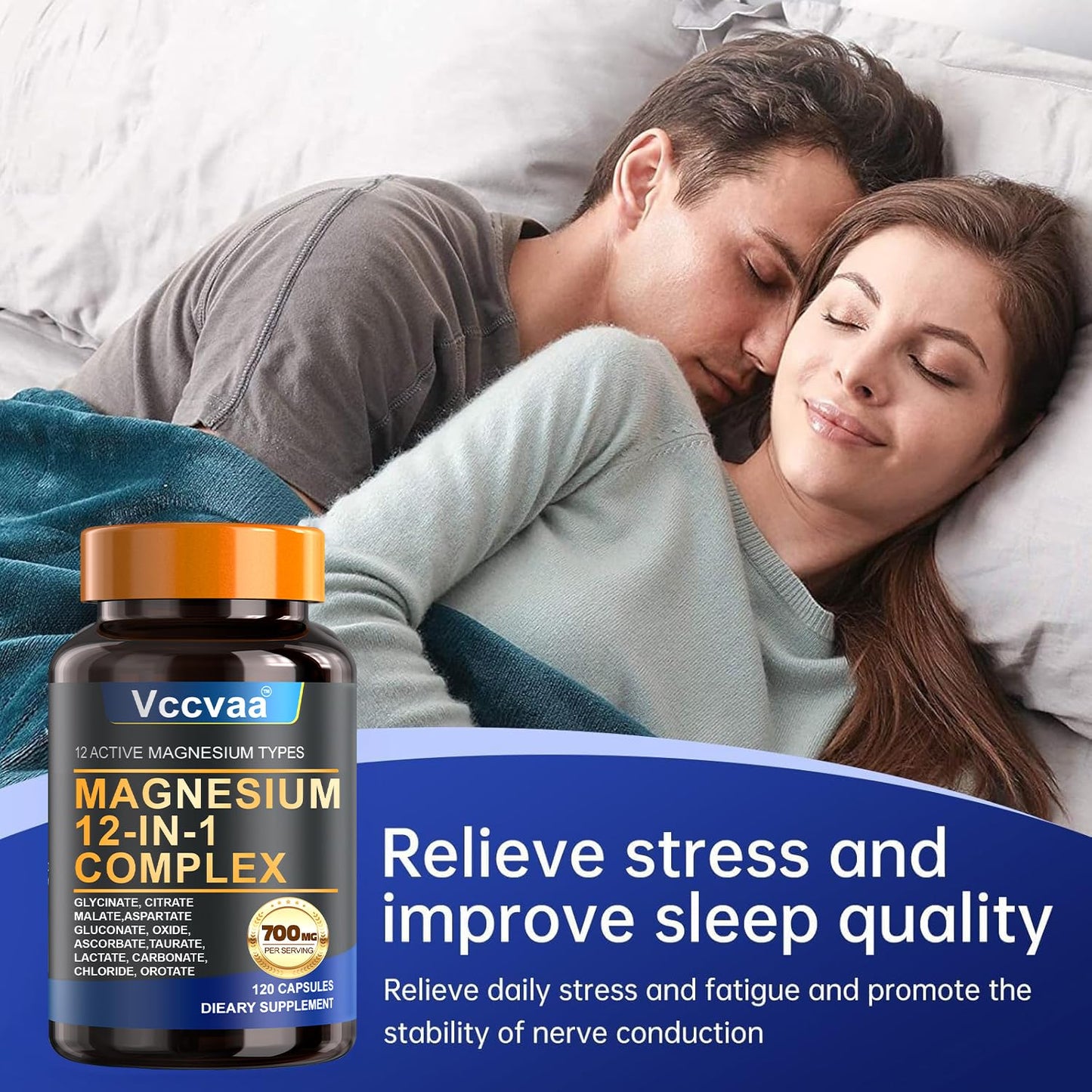 Vccvaa Magnesium Complex 700mg Capsules, 120 Capsules