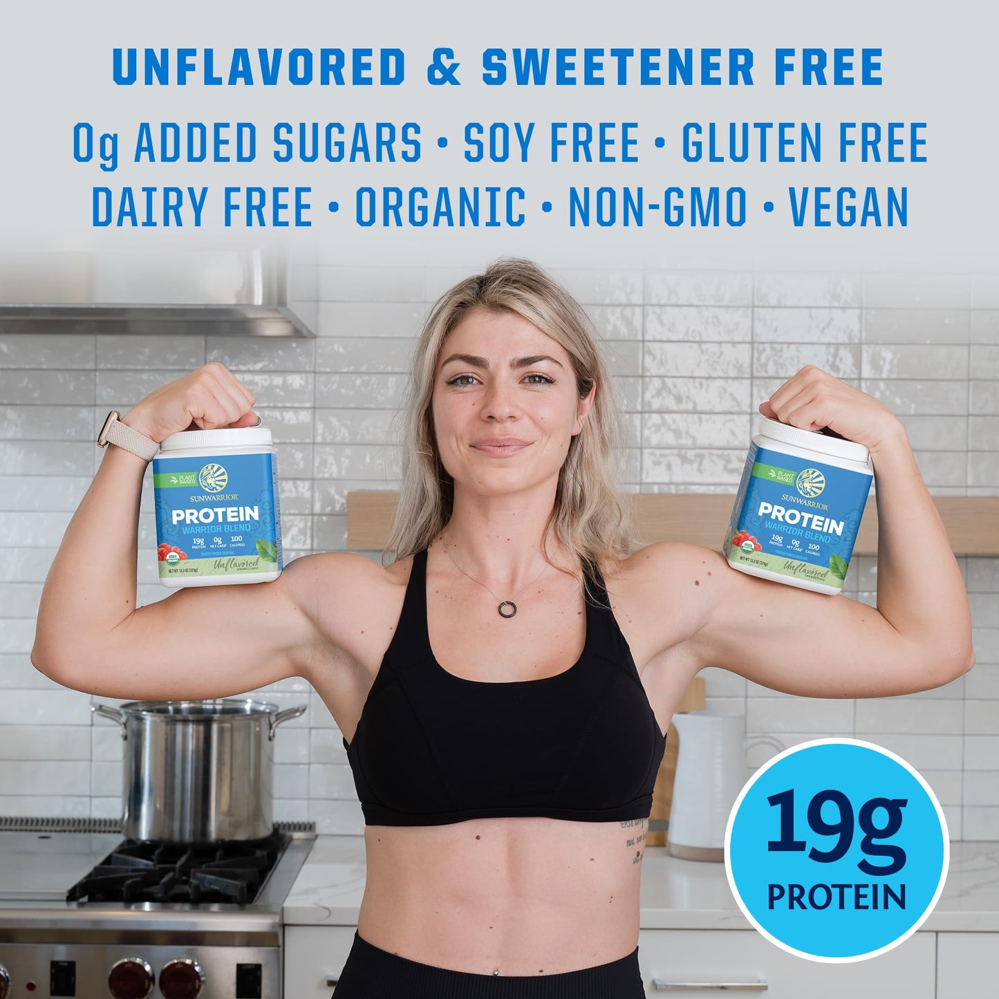 Sunwarrior Organic Plant Based Protein Powder Unflavored 13.2