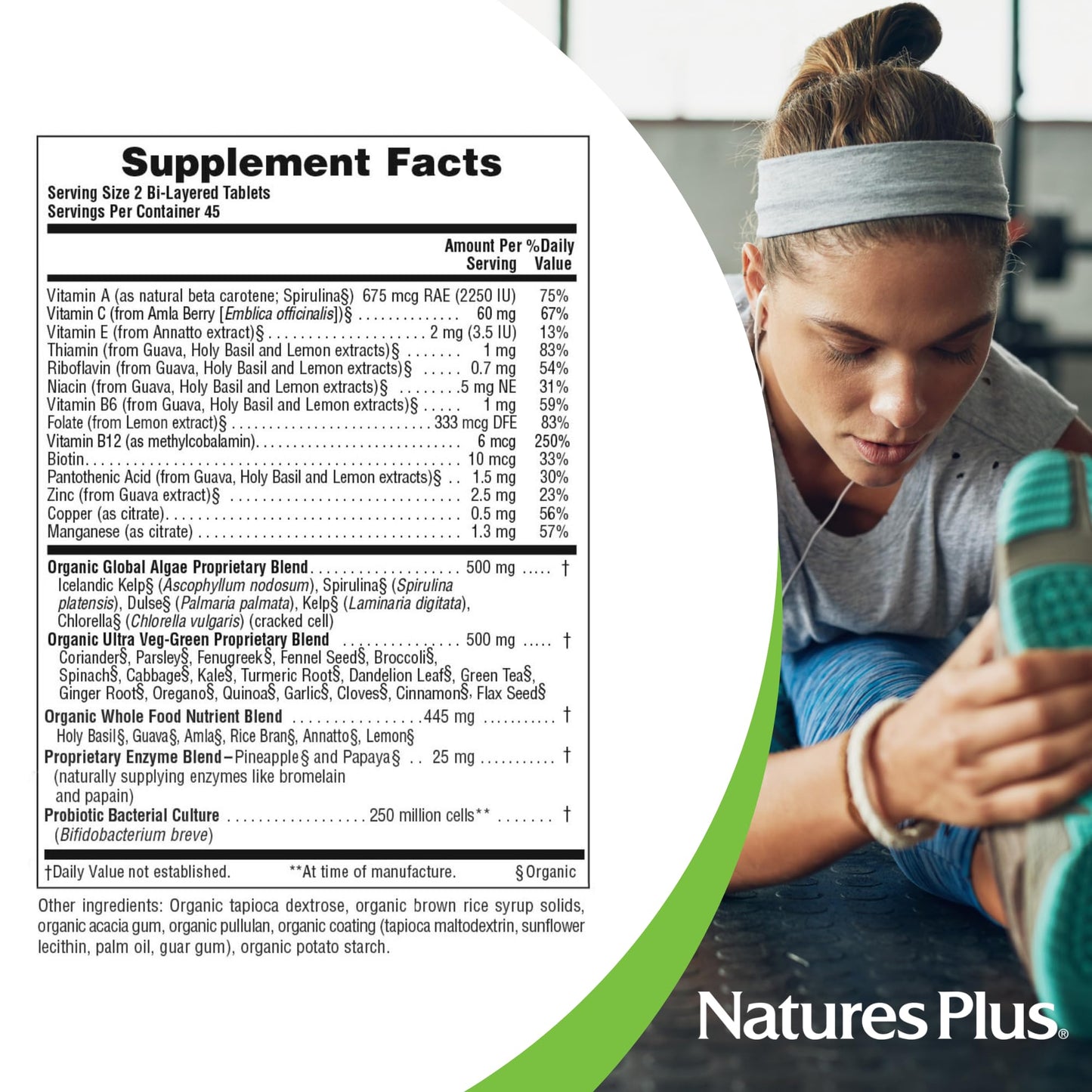 NaturesPlus Ultra Juice Green Bi-Layered Tablet 90 Count