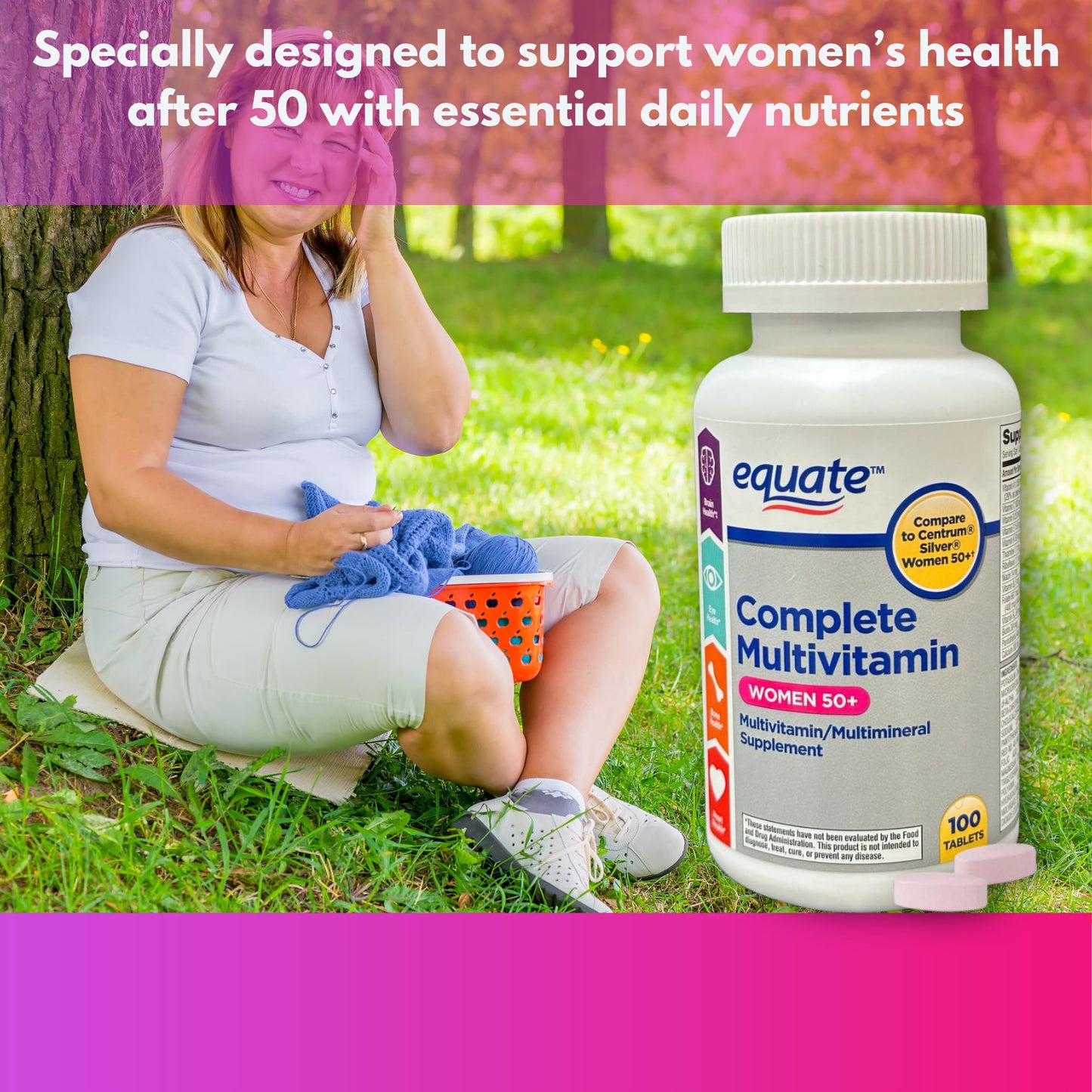 FUSION SHOP STORE Multivitamin Multimineral Tablets for Women 50+, 100 Tablets