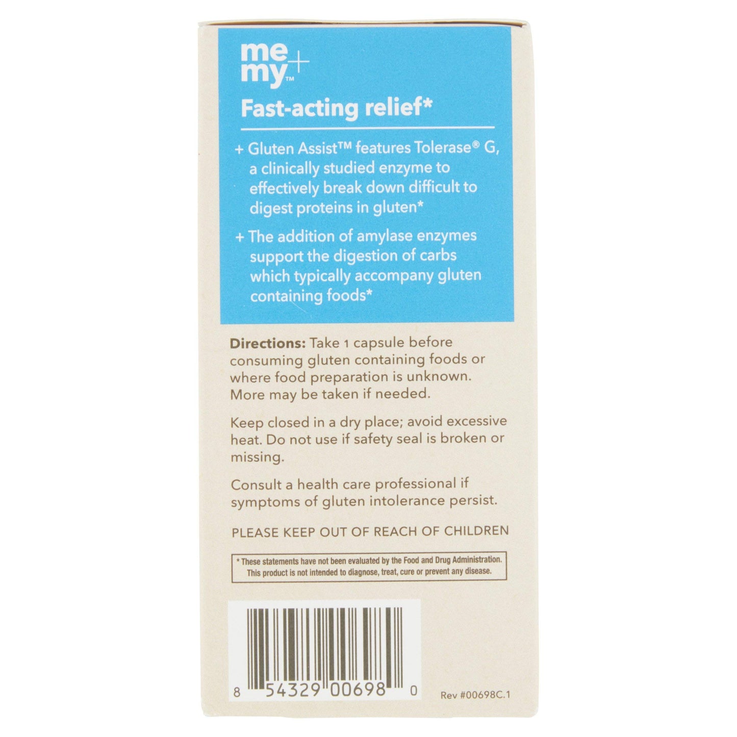Me + My Gluten Assist Dietary Enzyme Capsule, 30 Count