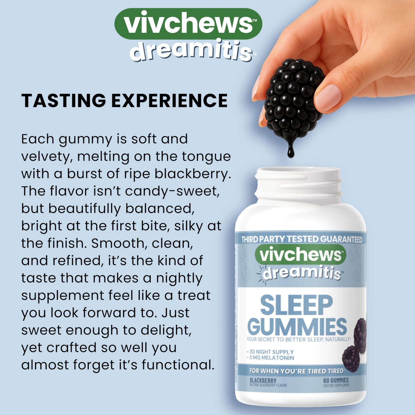 vivchews Nighttime Sleep Gummies, 60 Count