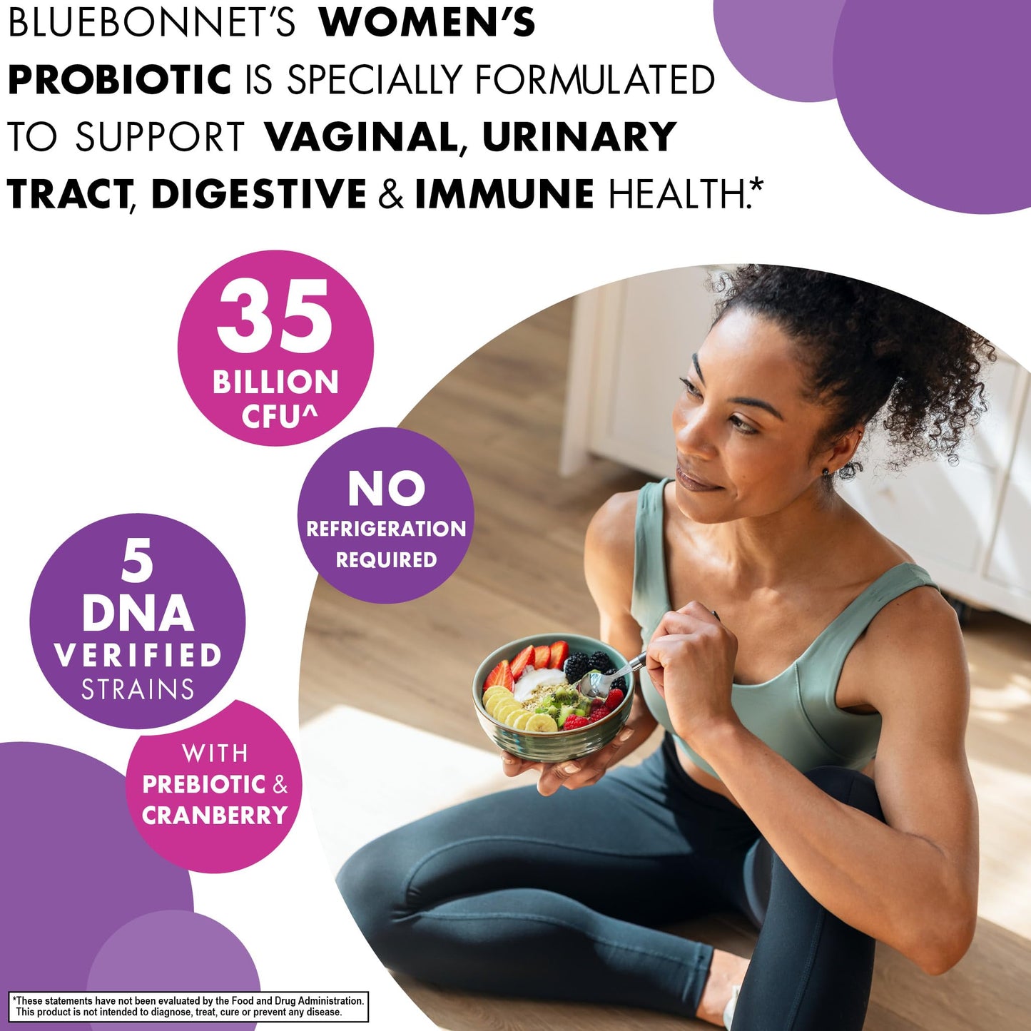 BlueBonnet Women’s Probiotic 35 Billion CFU Shelf Stable Capsules, 30 Servings