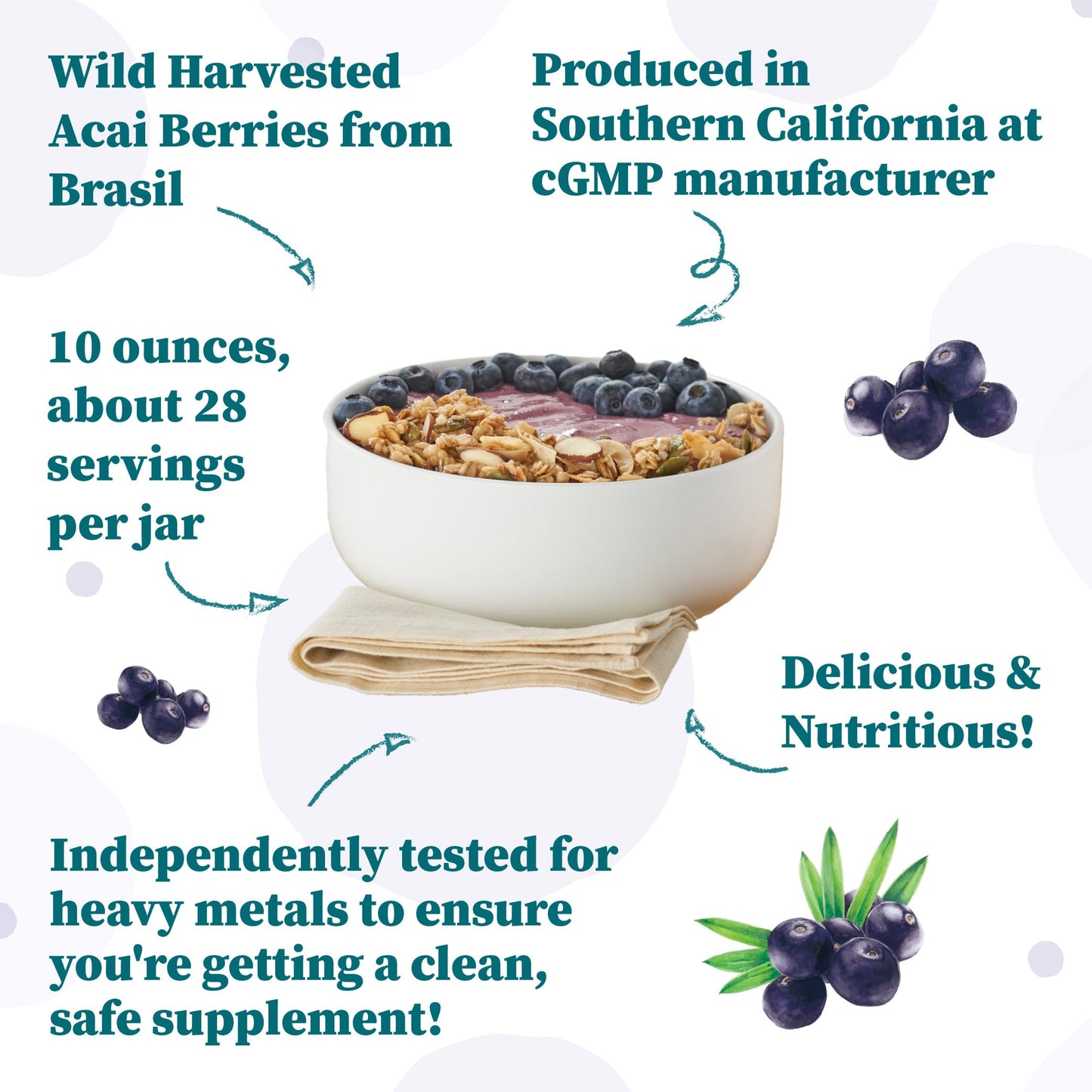Nature Restore Wild Harvested Acai Berry Powder, 10 oz