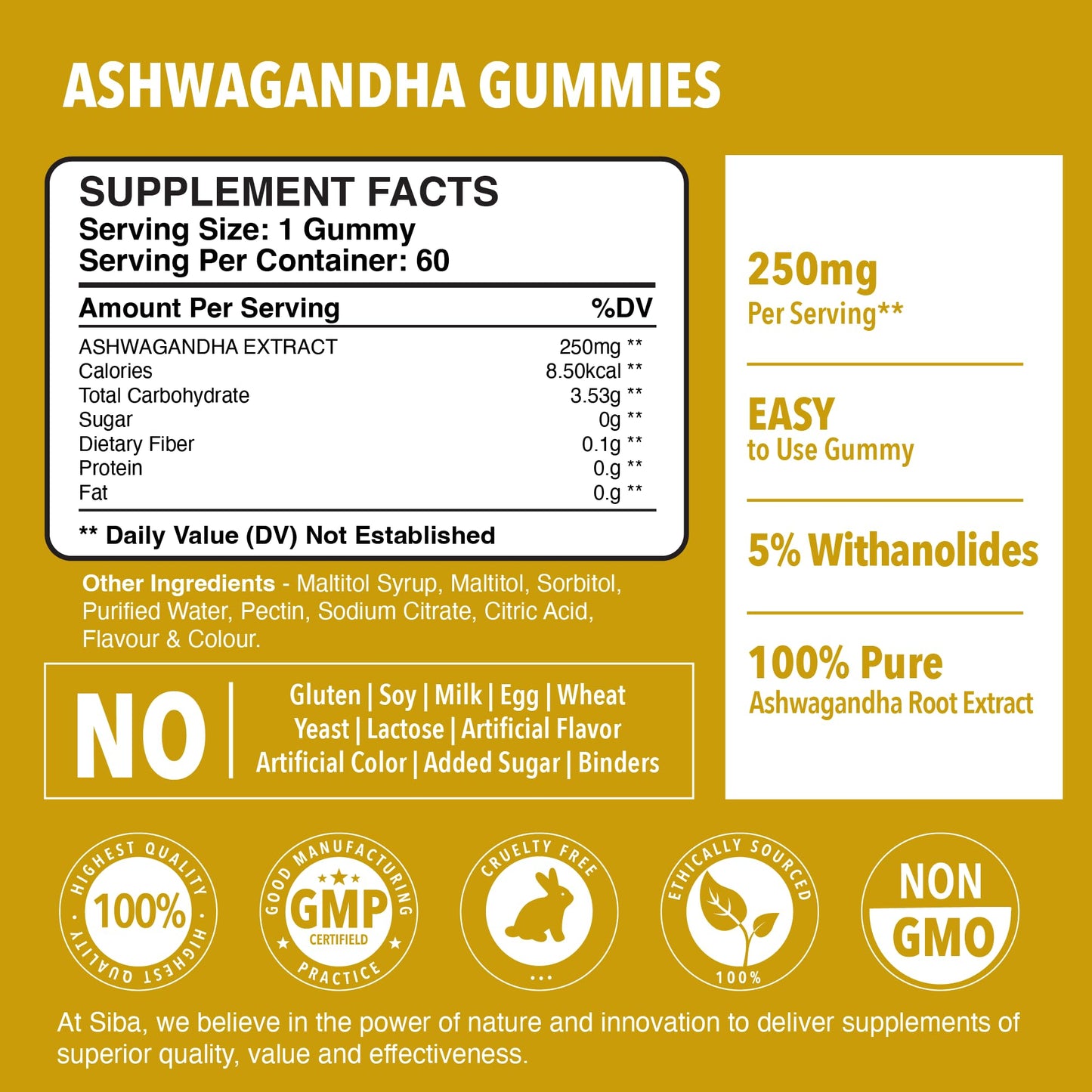 Siba Nutraceutical LLC Ashwagandha Capsules 120 Capsules