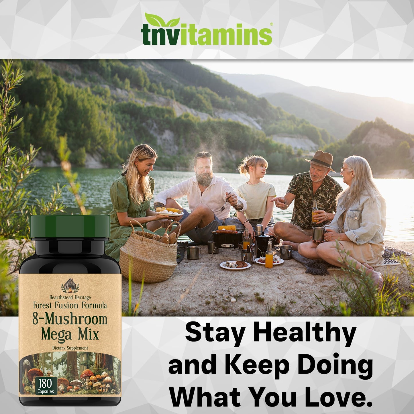 tnvitamins 8 Mushroom Complex Capsules 180