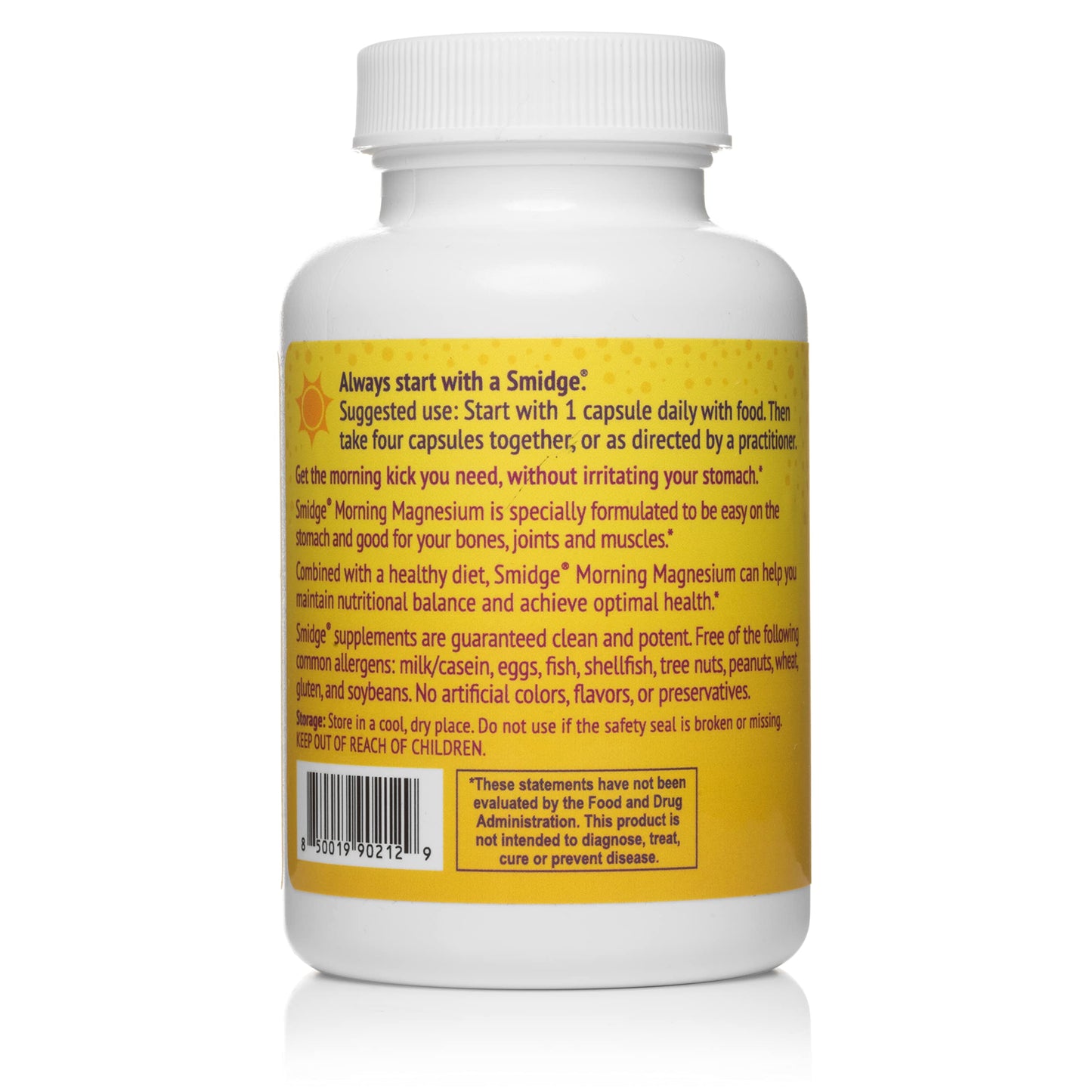Smidge Morning Magnesium Capsules, 120 Count