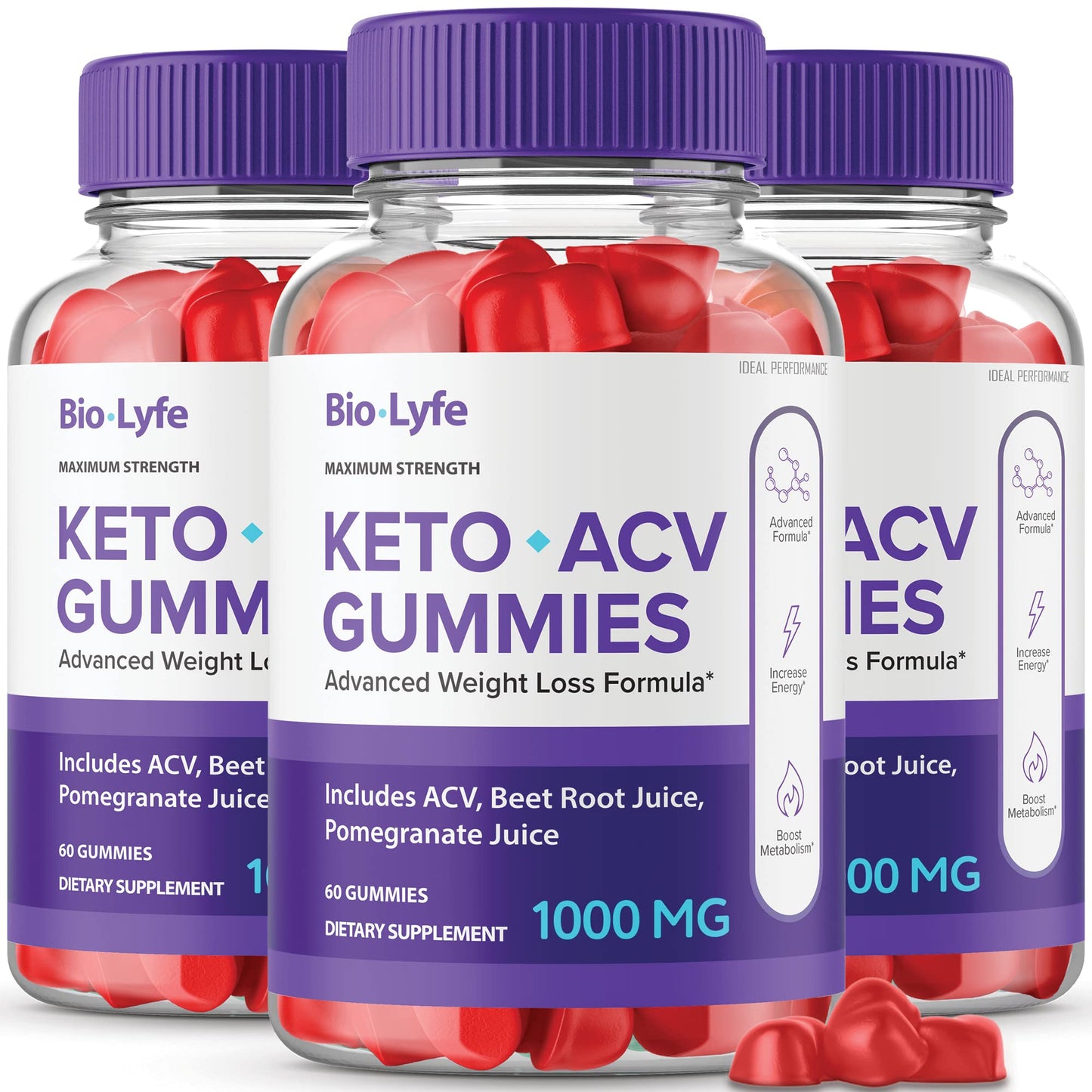 IDEAL PERFORMANCE Biolyfe Keto Gummies 60 Count