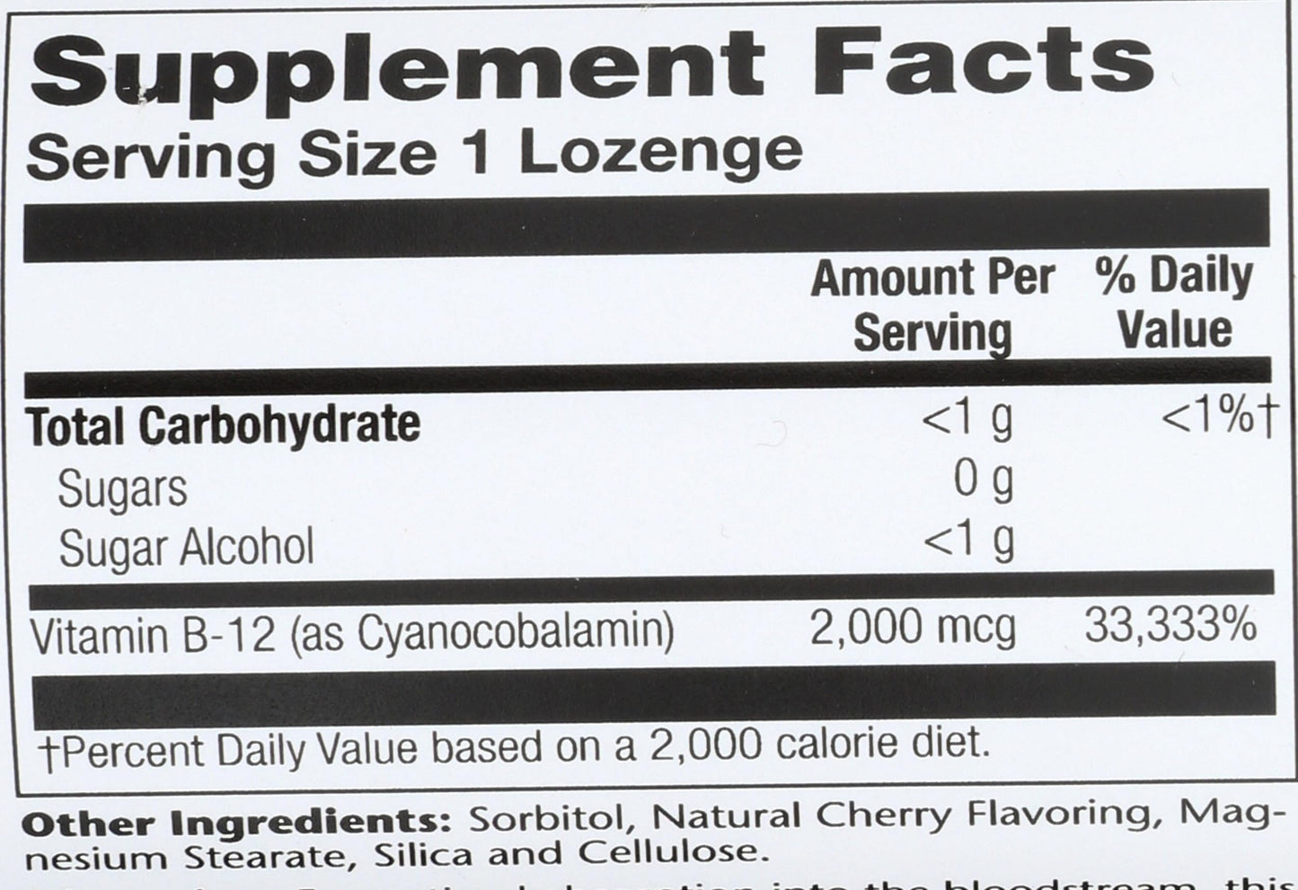 Solaray Vitamin B12 2000mcg Lozenge, 90 Count