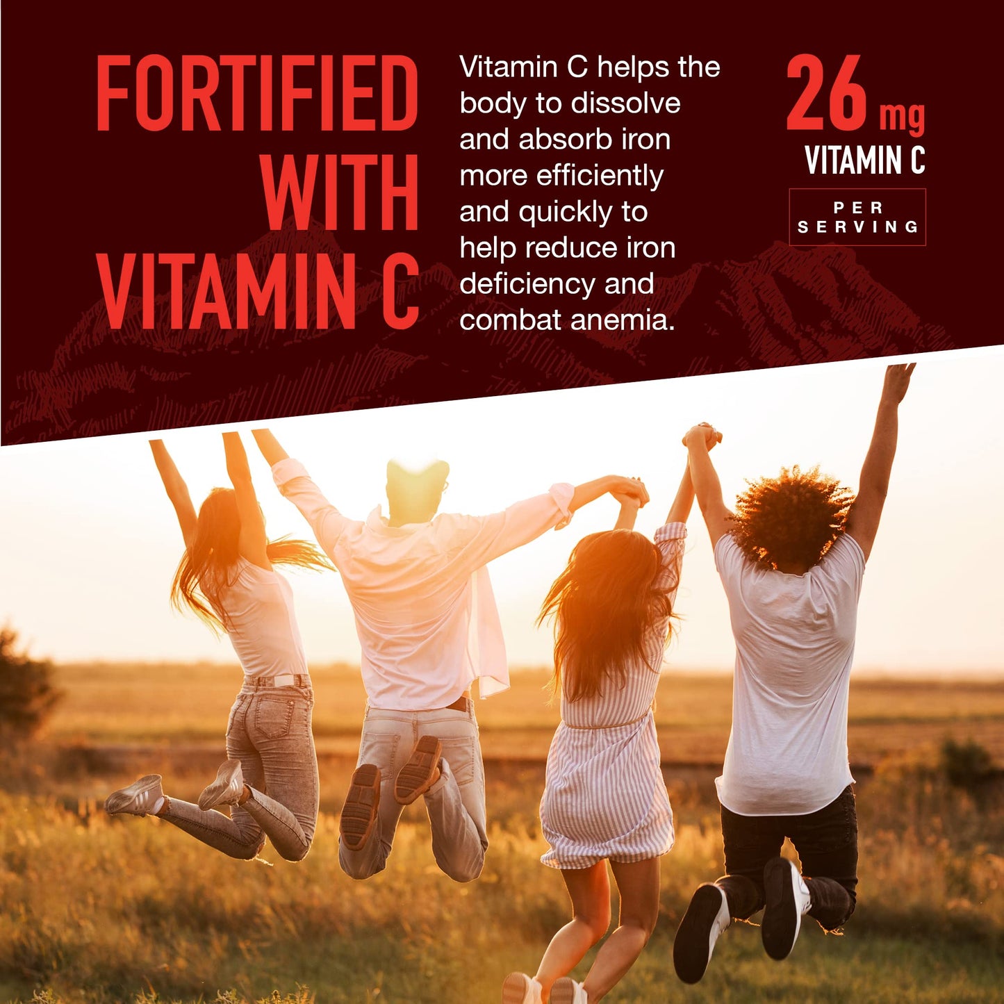 YUM-V'S Strong Earth Iron with Vitamin C Gummies, 60 Count