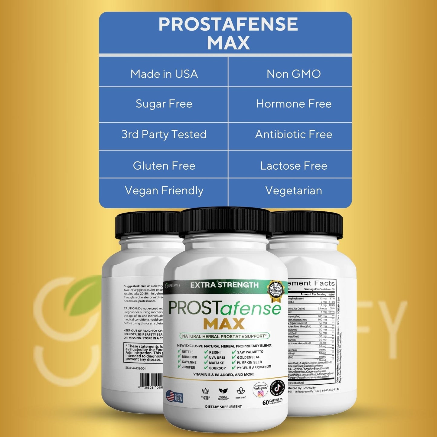 Prostafense Max Prostate Support Supplement Capsule 180 Count