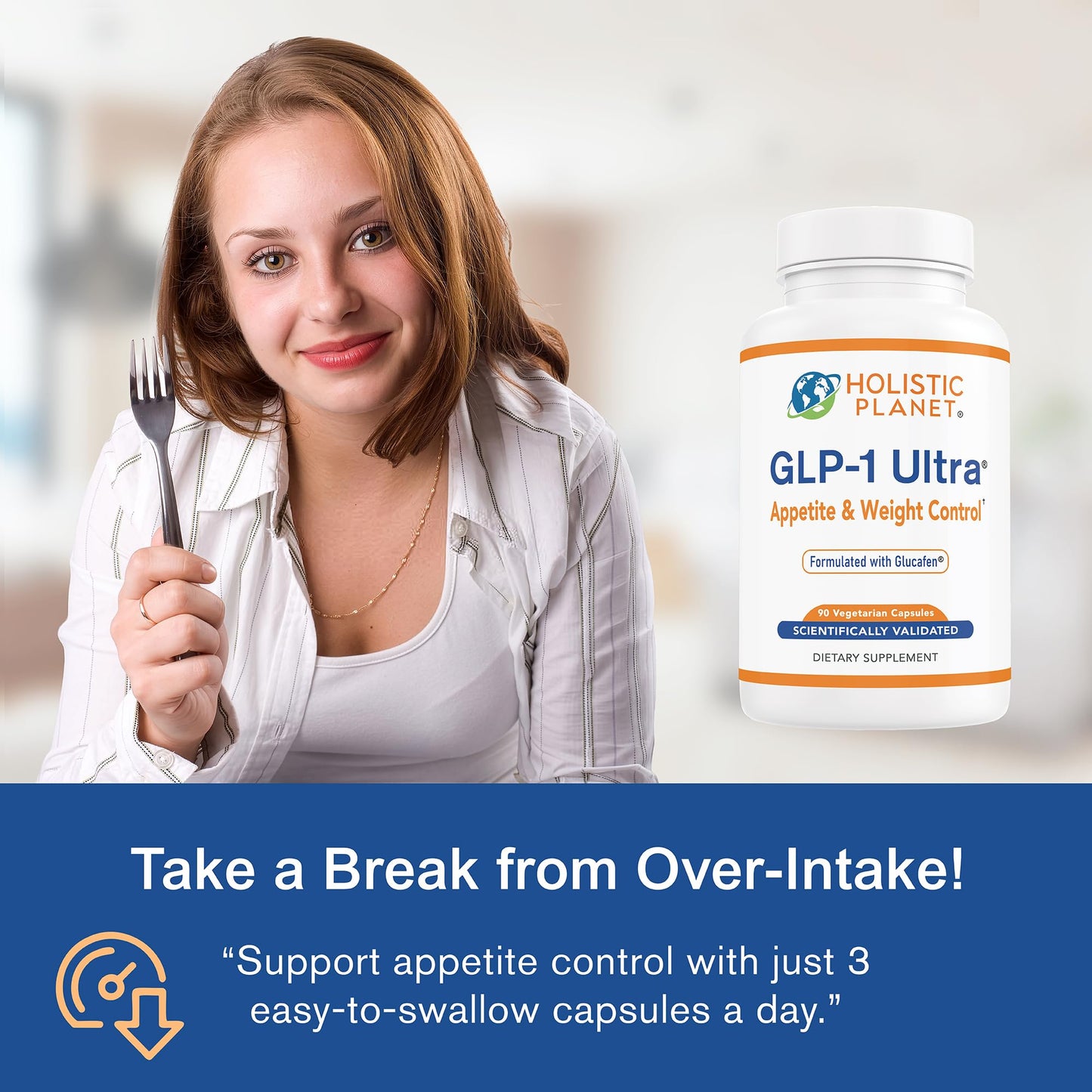 Holistic Planet GLP-1 Ultra Appetite Control - Weight Management - Berberine & Green Tea Capsule 90