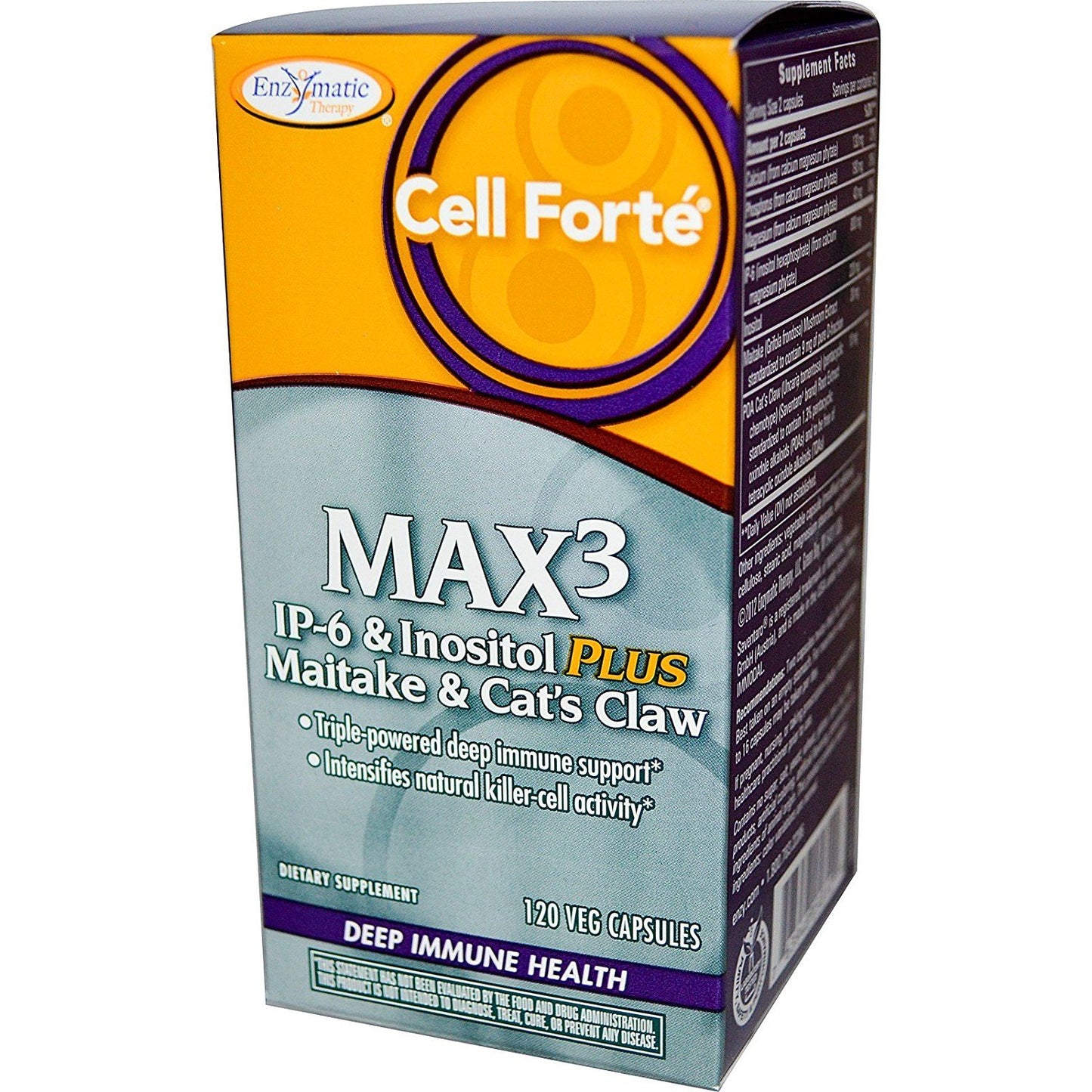 Enzymatic Therapy Cell Forté MAX3 IP-6 & Inositol with Maitake & Cat's Claw, 240 Capsules