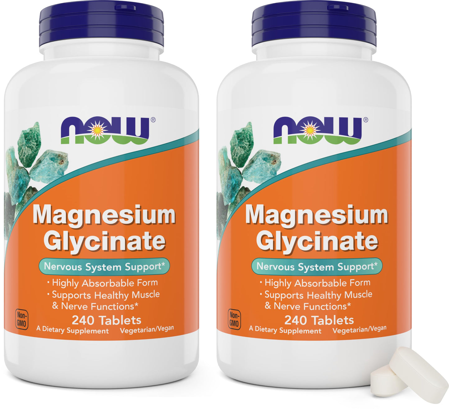NOW Foods Magnesium Glycinate Tablets, 480 Tablets