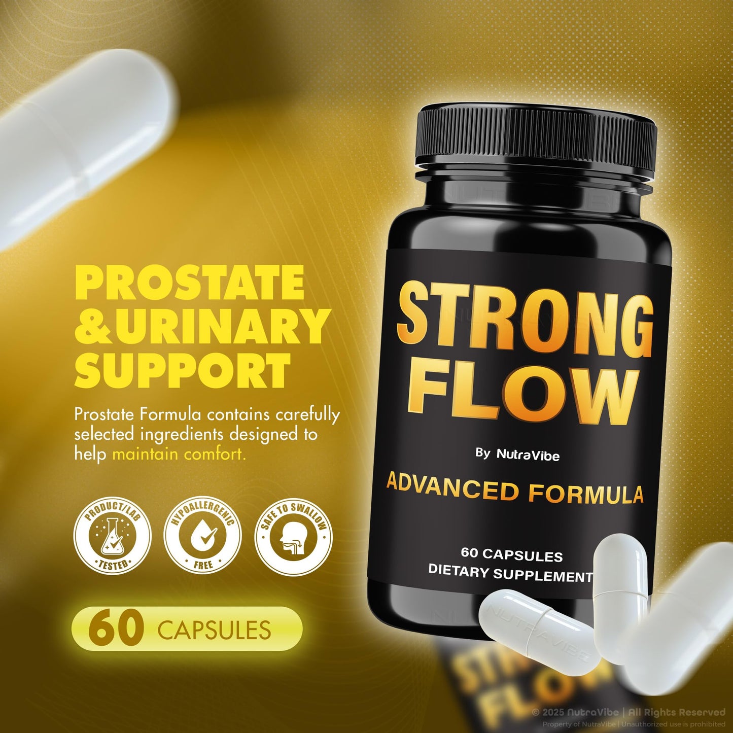 NutraVibe Strong Flow Prostate Supplement 180 Capsules