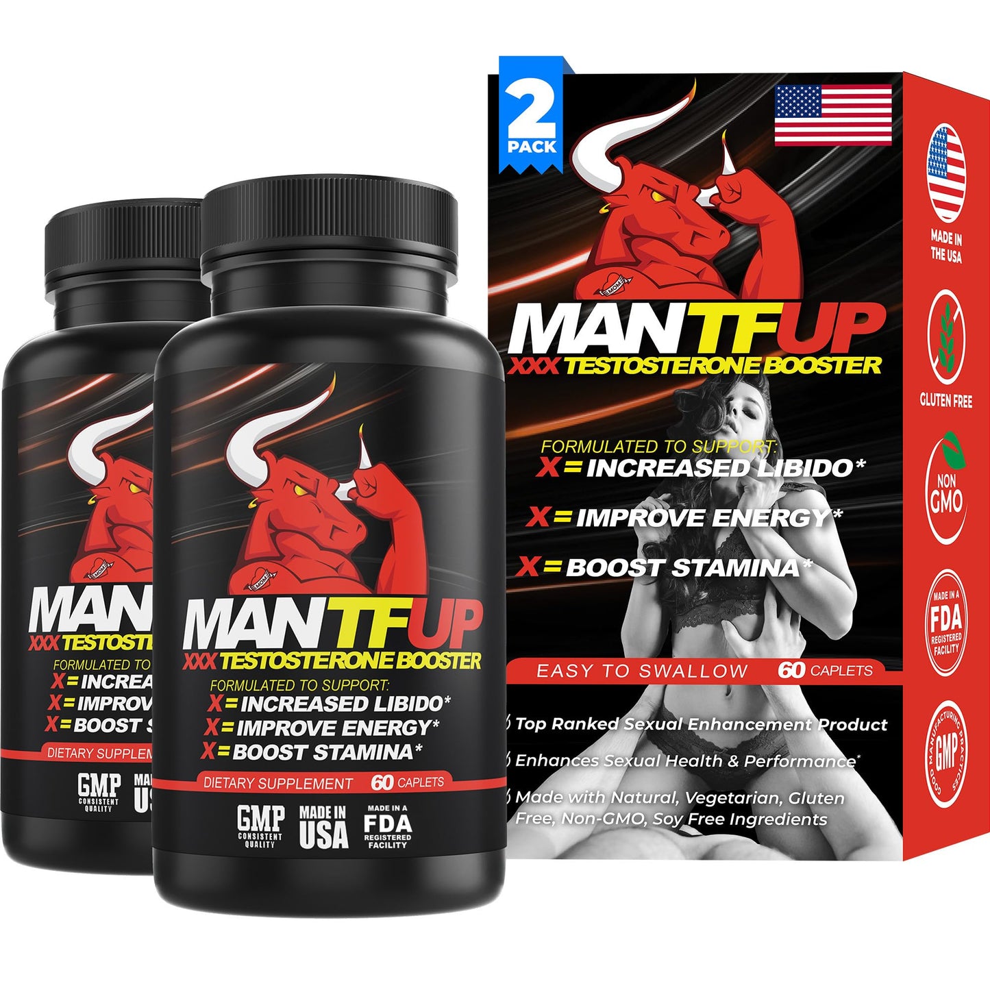 MANTFUP Vitality Enhancer for Men Caplets 120 Count