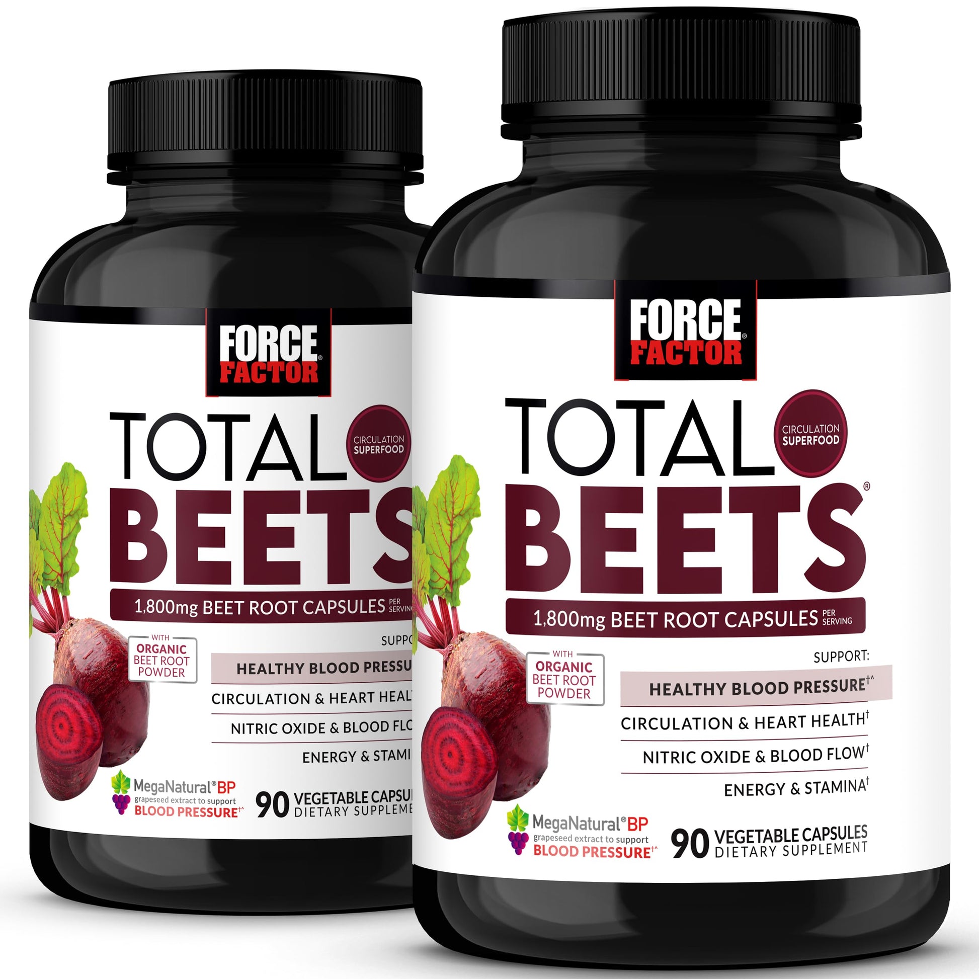 Force Factor Total Beets Blood Pressure Support Beet Root Capsules 180