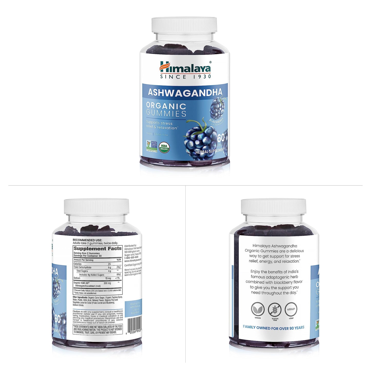 Himalaya KSM-66 Organic Ashwagandha Capsules, 120 Capsules
