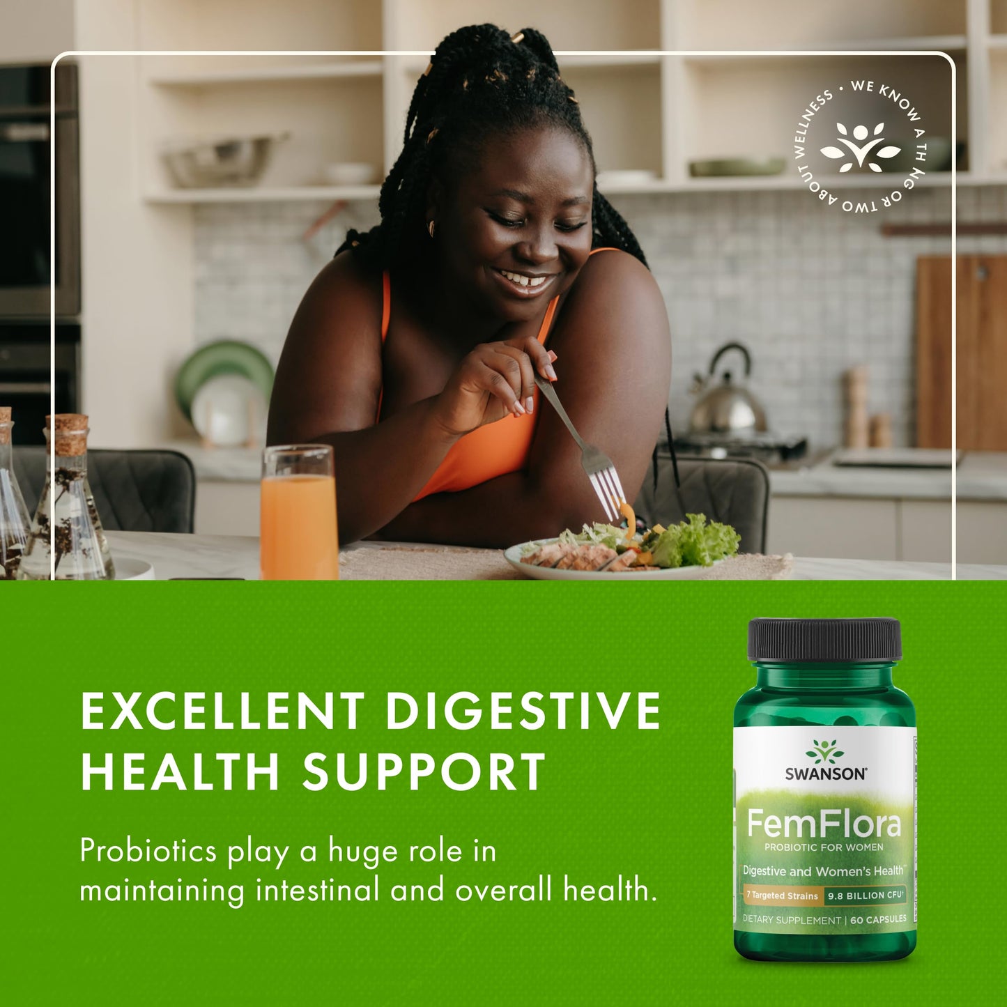 Swanson FemFlora Women's Probiotic for Feminine Digestive, Urinary, and Vaginal Health Support 240 Capsules