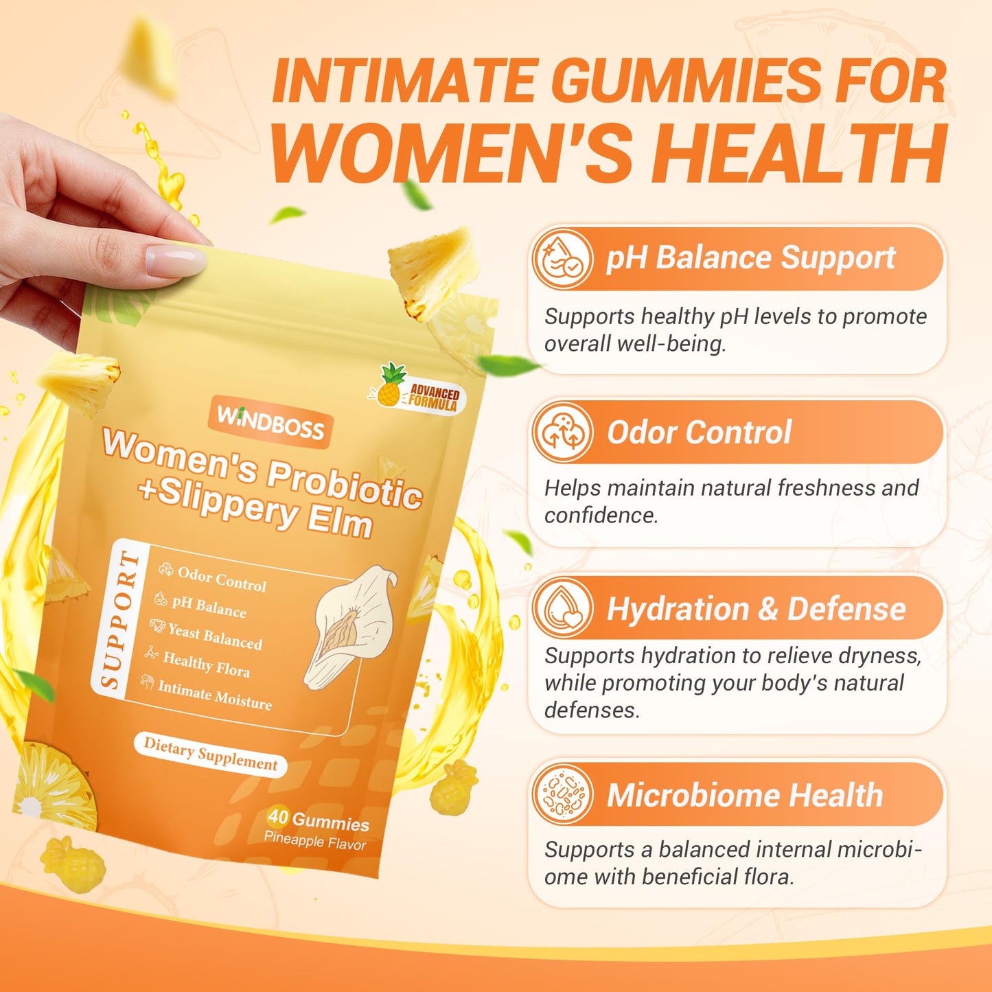 Windboss Her Juicy Womens Probiotic Gummies 40 Gummies
