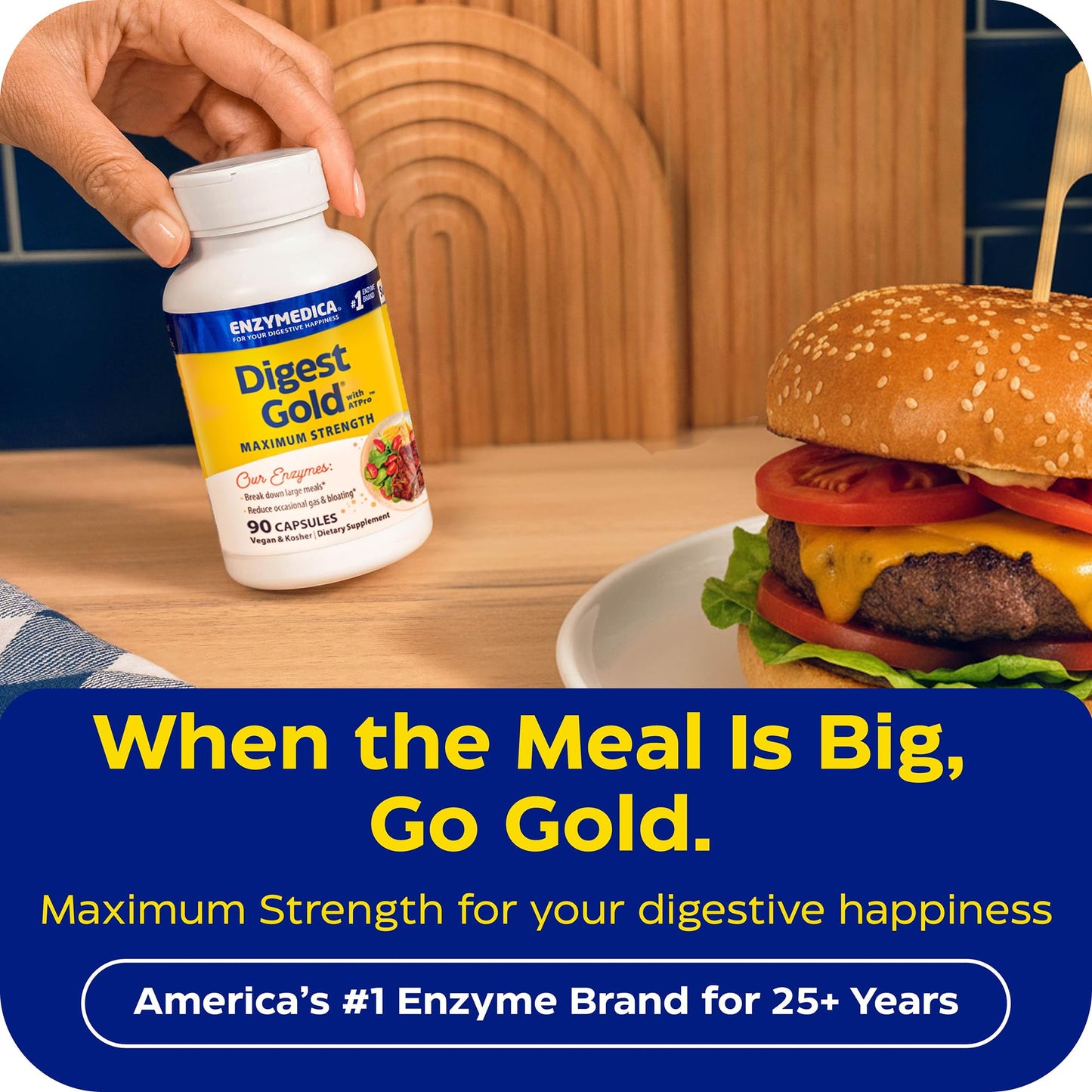 Enzymedica Digest Gold + ATPro Maximum Strength Enzymes Capsules, 90 Count