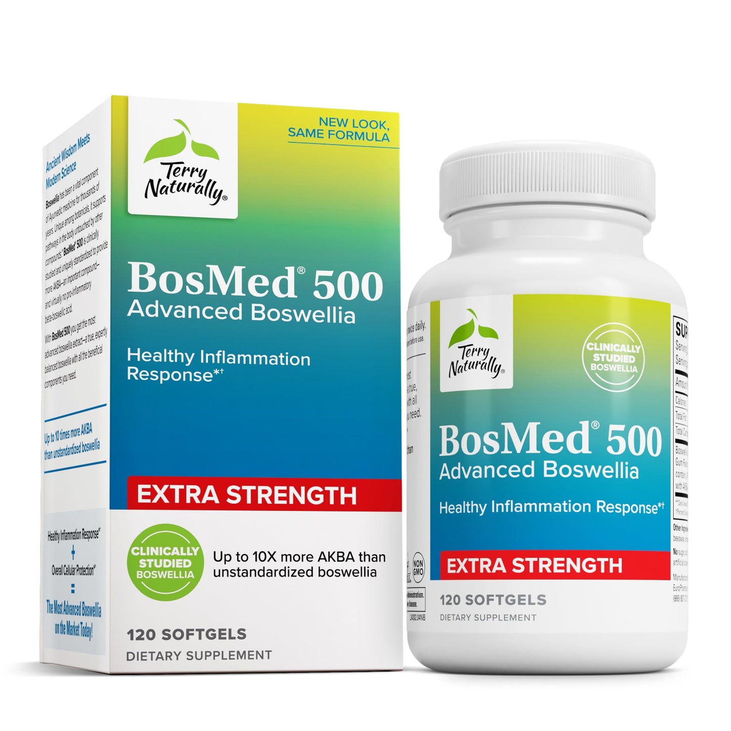 Terry Naturally BosMed 500 Extra Strength Boswellia Serrata Extract Softgels, 120 Count