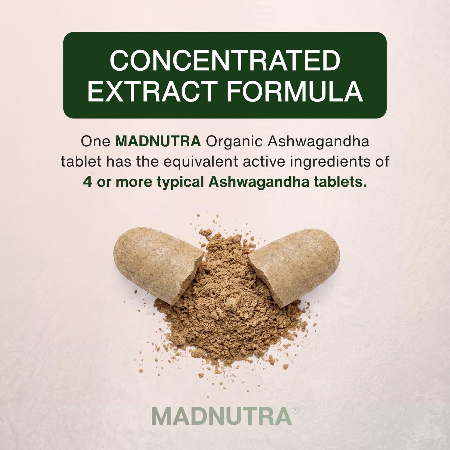 MadNutra Ashwagandha 675mg Organic Ashwagandha Supplement for Stress Management, Non-GMO, Premium Adaptogen Tablets, 60 Count