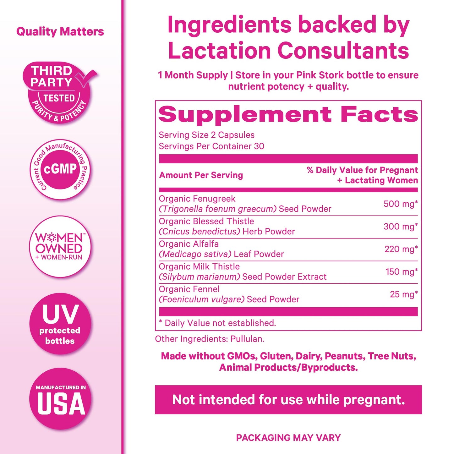 Pink Stork Total Lactation Supplement for Breast Milk Supply Capsule 60 Capsules