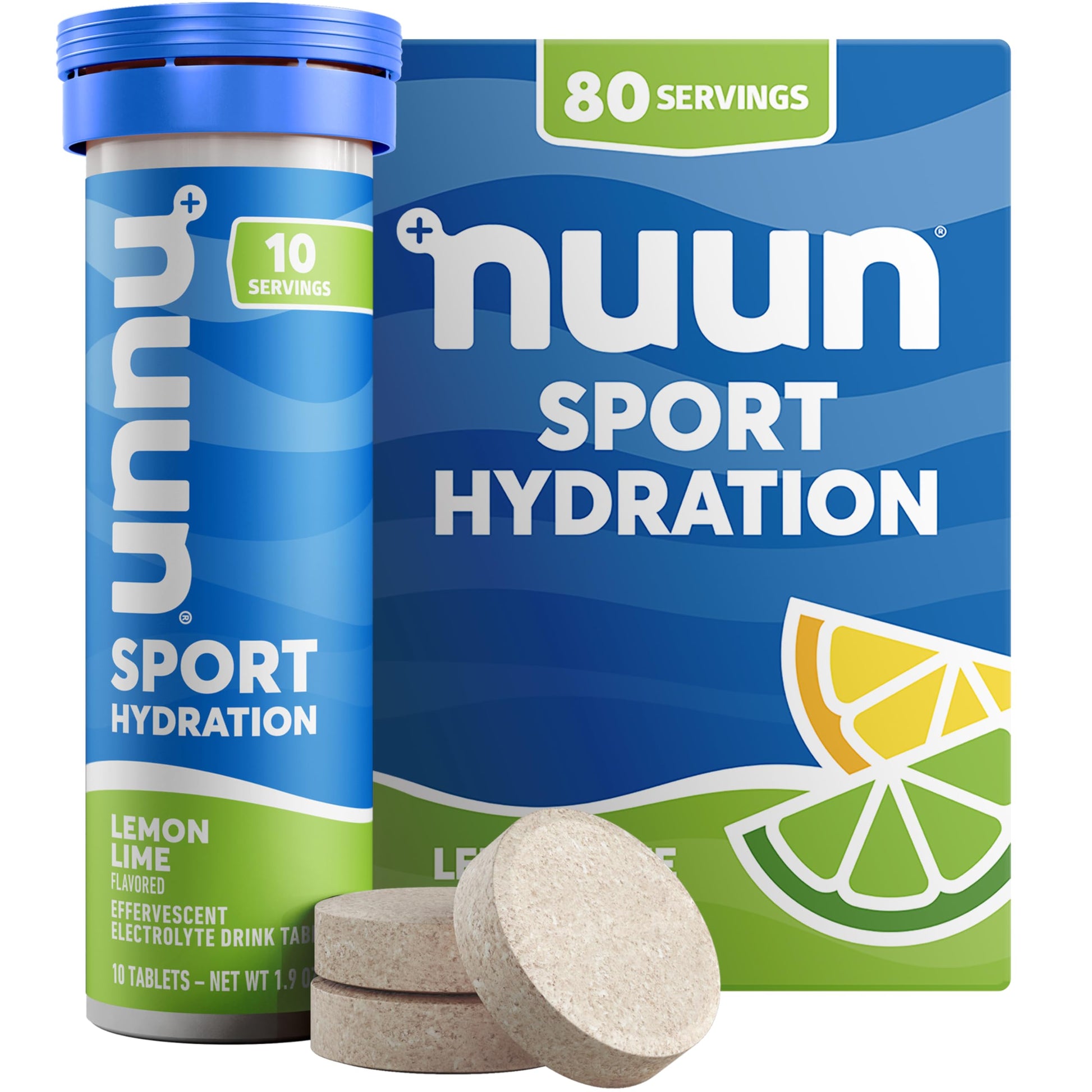 Nuun Sport Electrolyte Tablets Lemon Lime, 80 Count