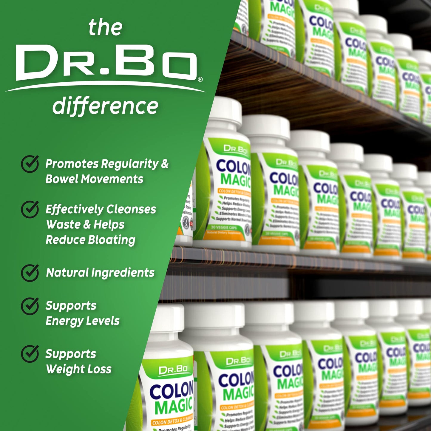 DR. BO Colon Cleanser Detox Supplement 60 Capsules