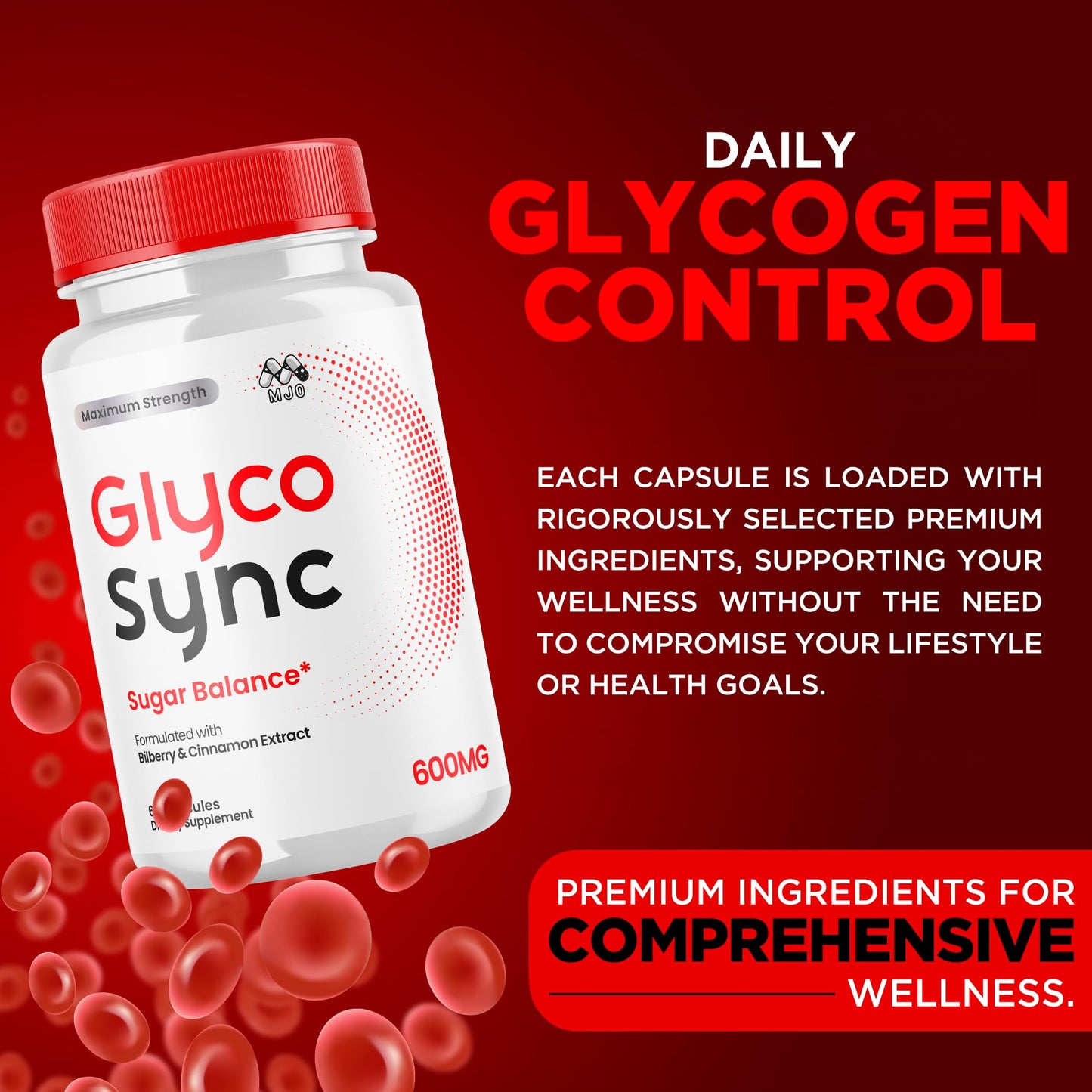 MJO Glyco Sync Capsules, 300 Capsules