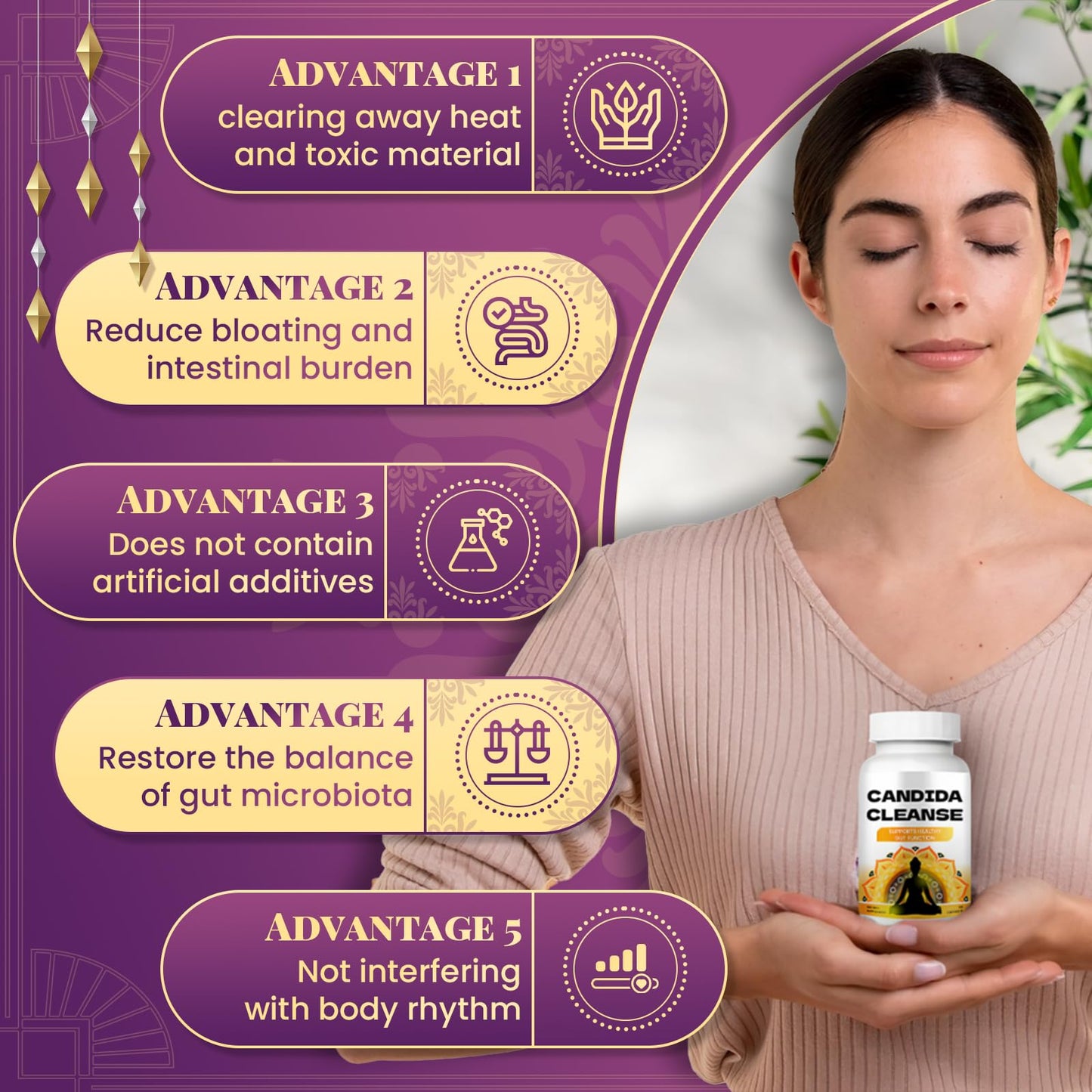 OCQOPM Candida Cleanse - Gut Support Capsule 0.98