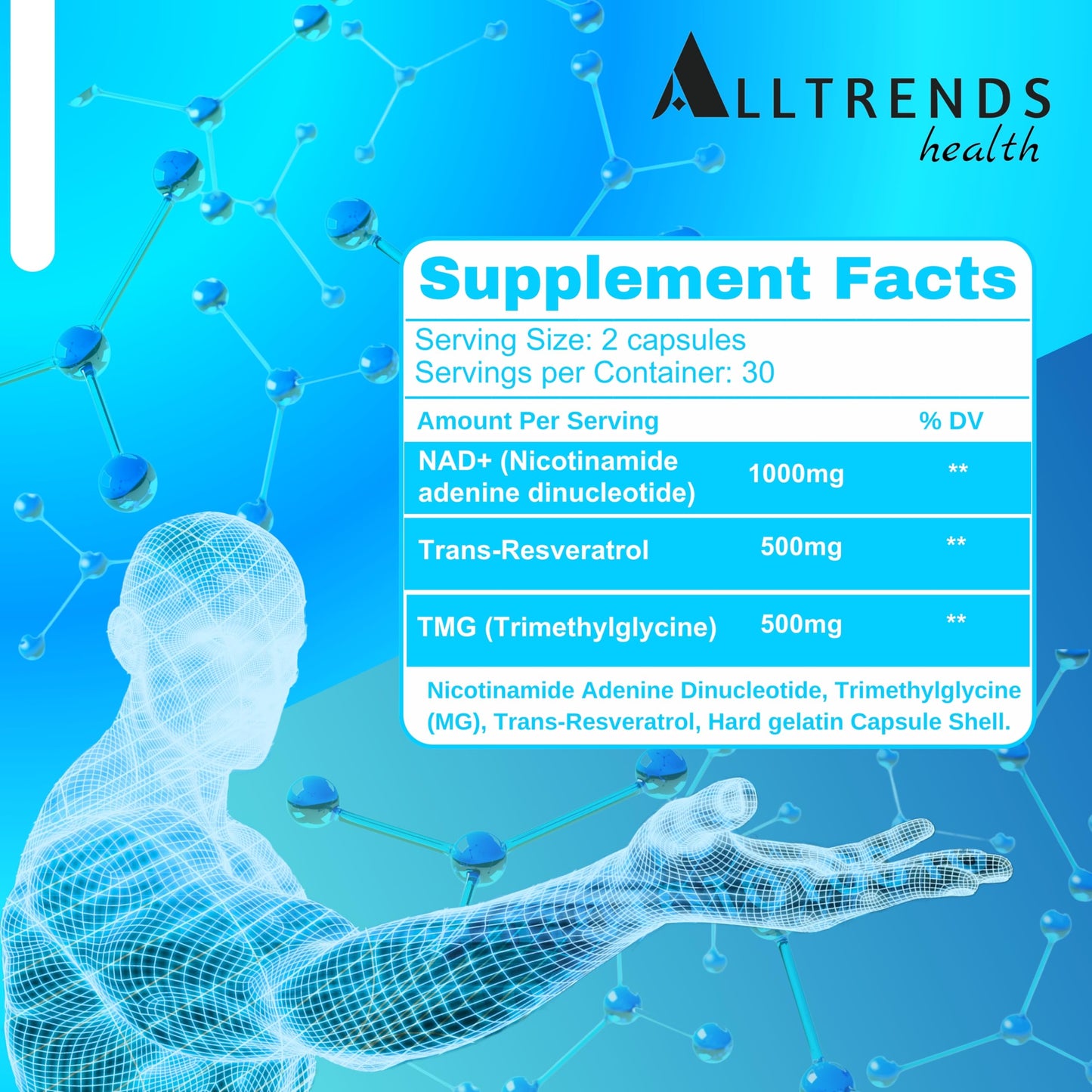 ALLTRENDS Health NAD Supplement 60 Capsules