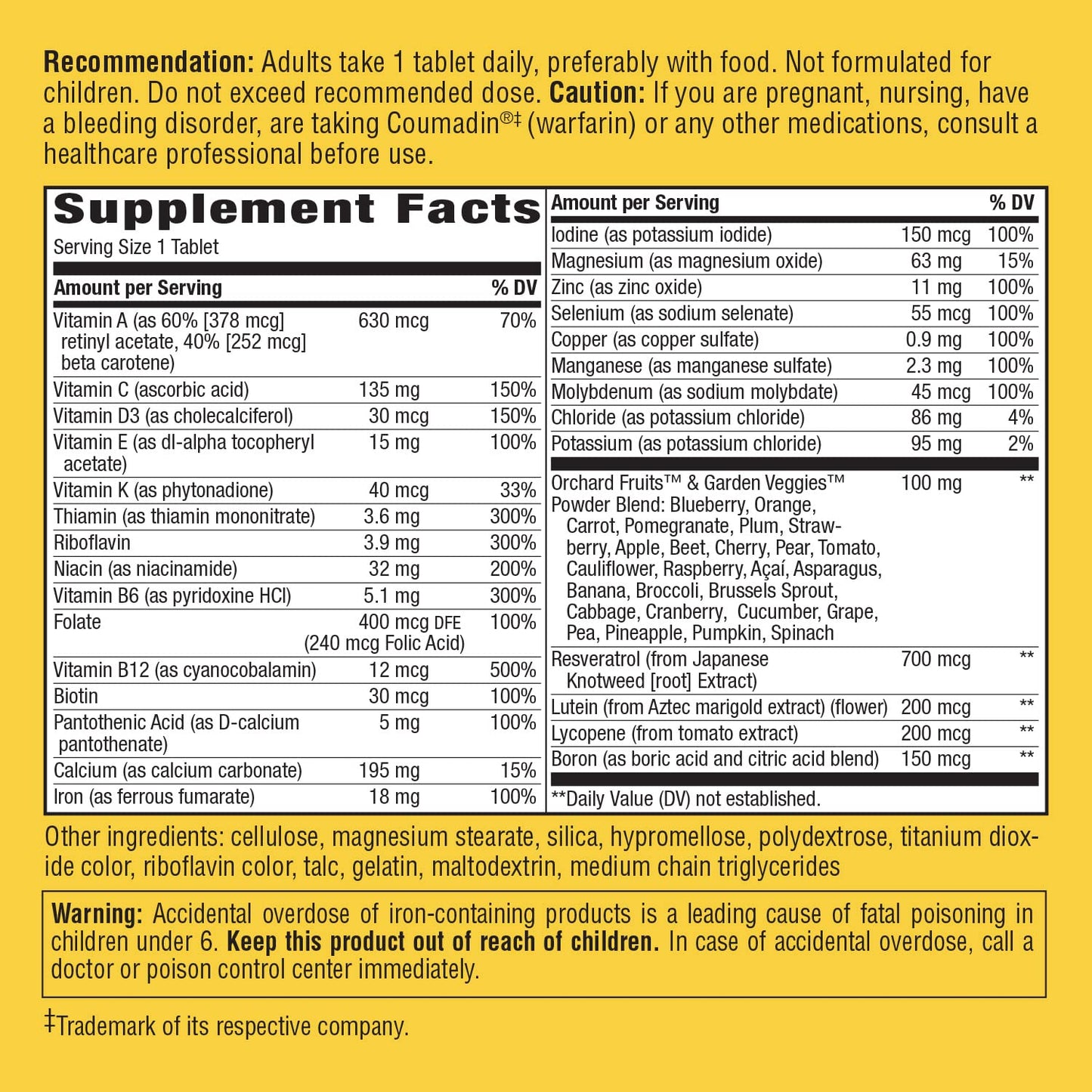 Nature’s Way Alive! Daily Energy Multivitamin 22 Vitamins and Minerals, 120 Tablets