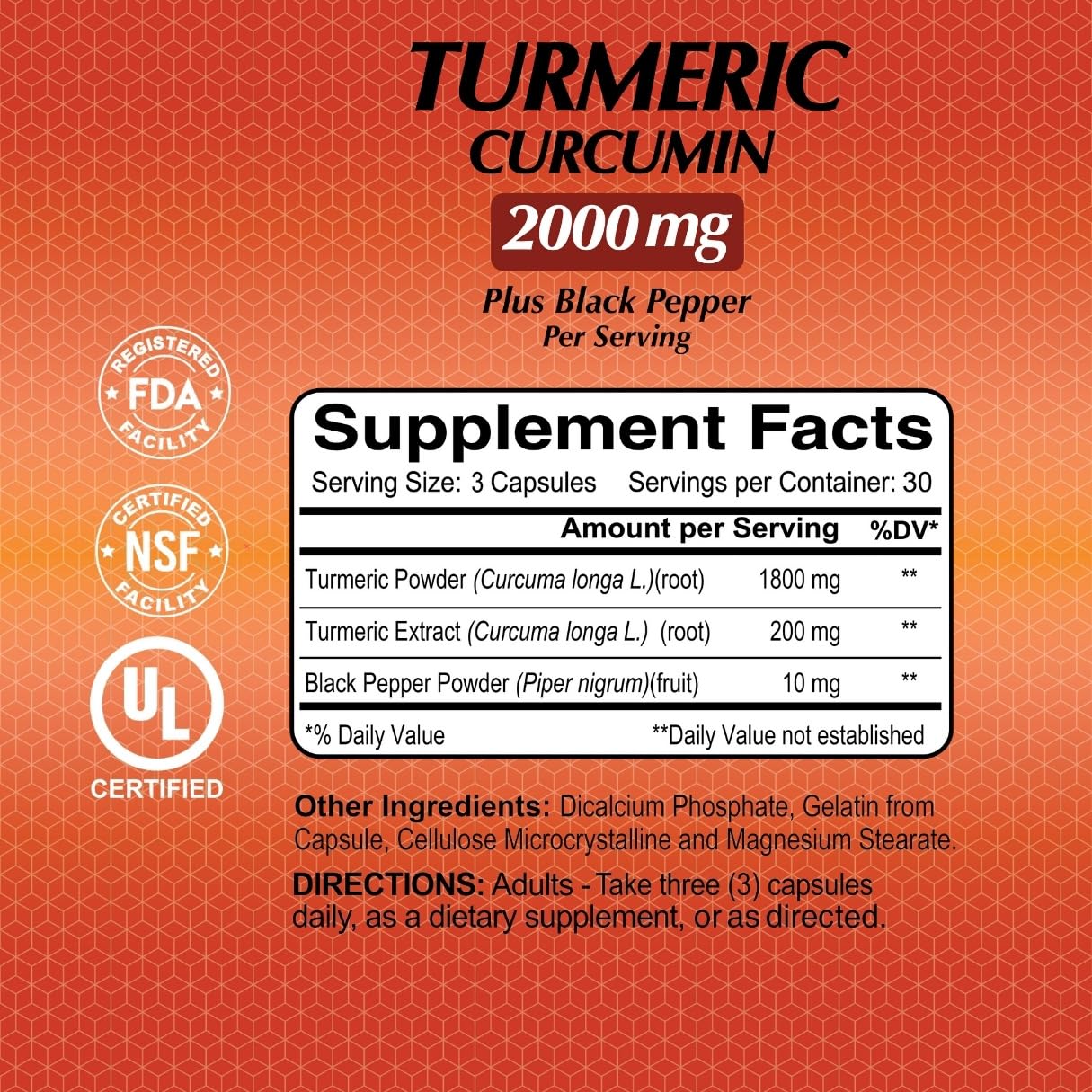 ALFA VITAMINS Curcumin Turmeric with Black Pepper, 90 Capsules